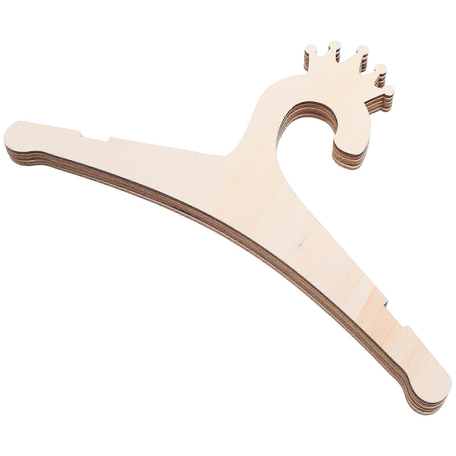 20 Pcs Kids Clothes Hangers Designed For Craft Classes And Parent-Child Activities In A Light Yellow Wood Material