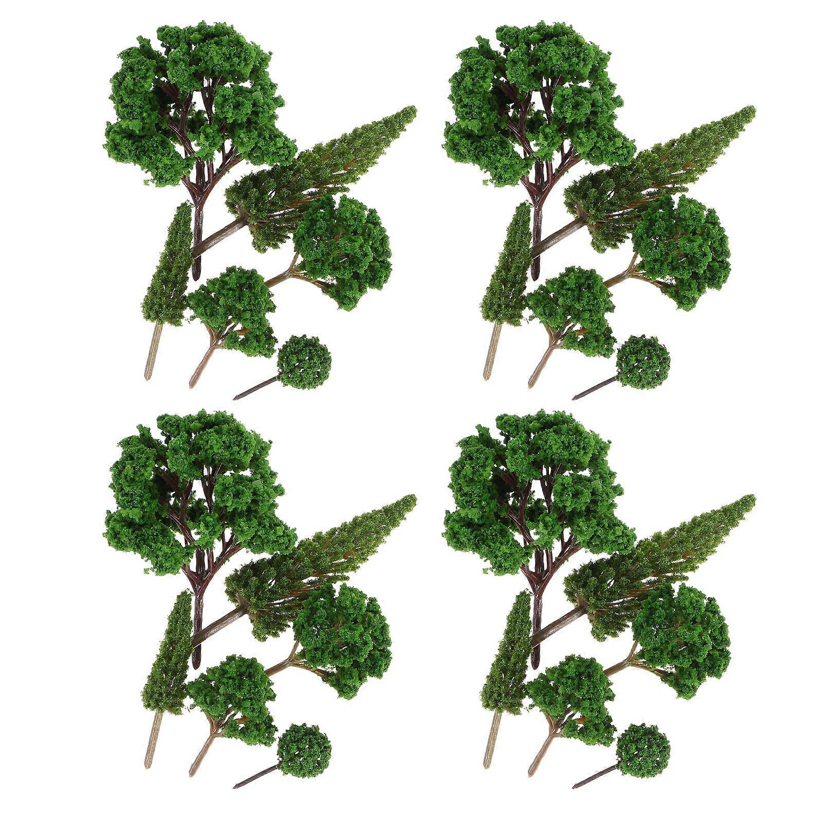 Miniature Scene Accessory Plastic Trees for Decoration 96 Pieces