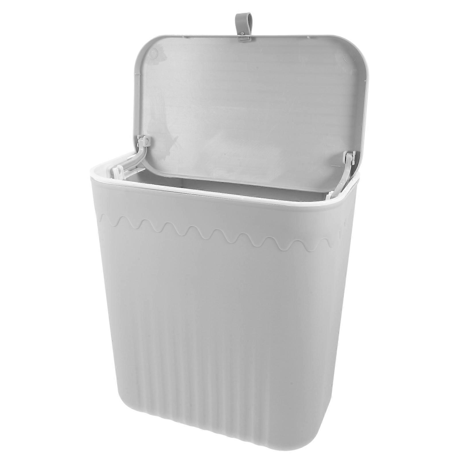 Wall Mounted Trash Bin with Sliding Lid for Waste Storage 2Pcs