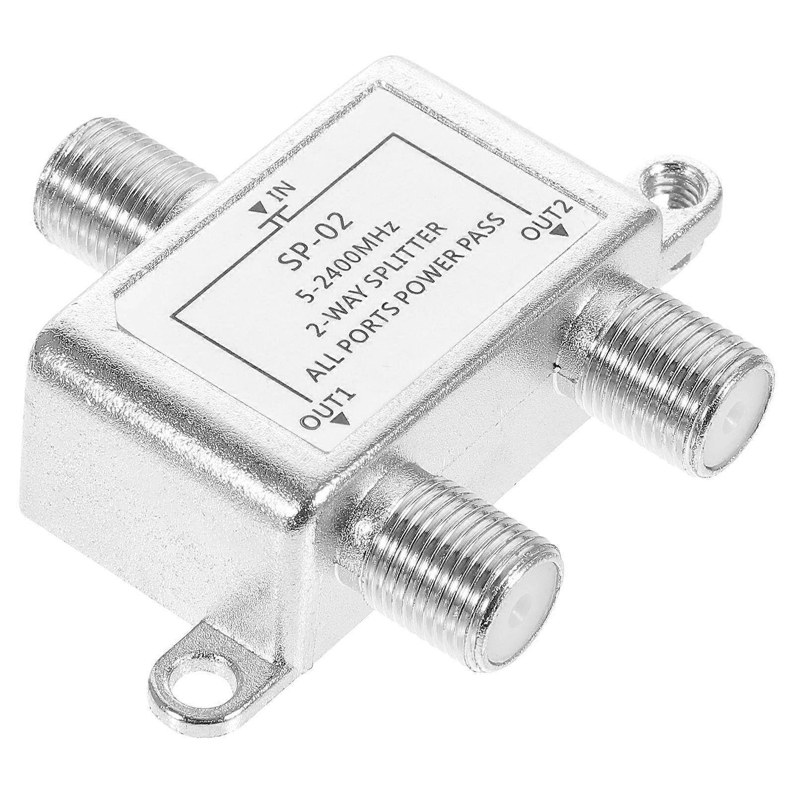 Coaxial Cable Splitter for Satellite Signal Splitter Silver Color