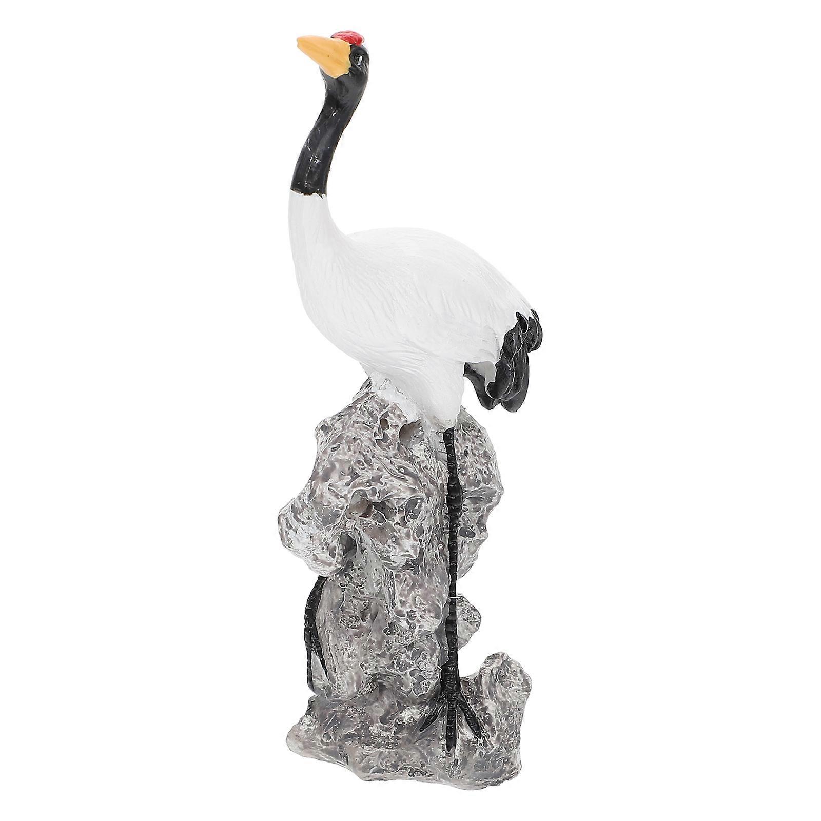 White Ceramic Crane Ornament for Decoration 2Pcs Simulation Bonsai Scenery