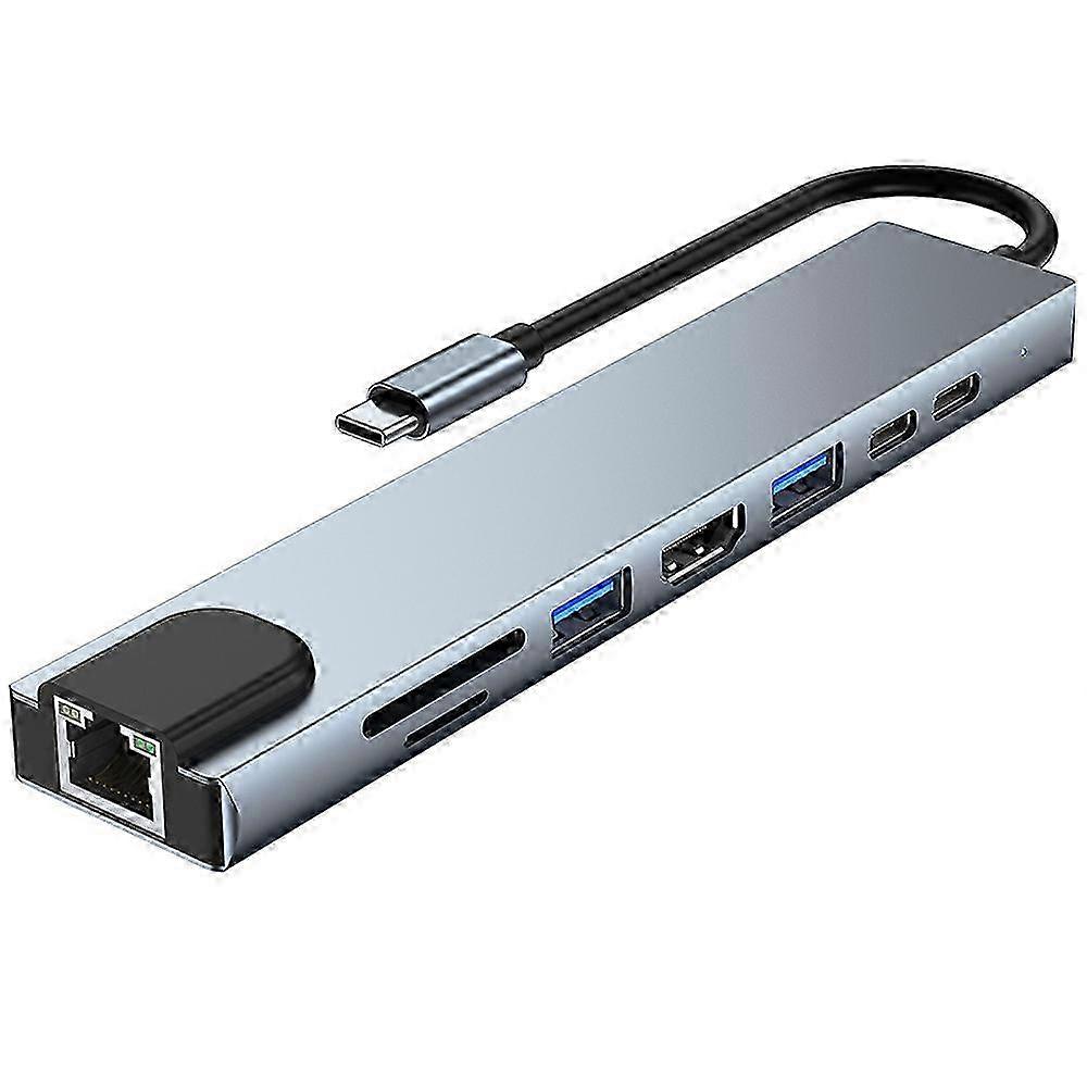 8in1 USB-C Type C HD Output 4K HDMI Usb 3.0 HUB Adapter For MacBook iPad 26s