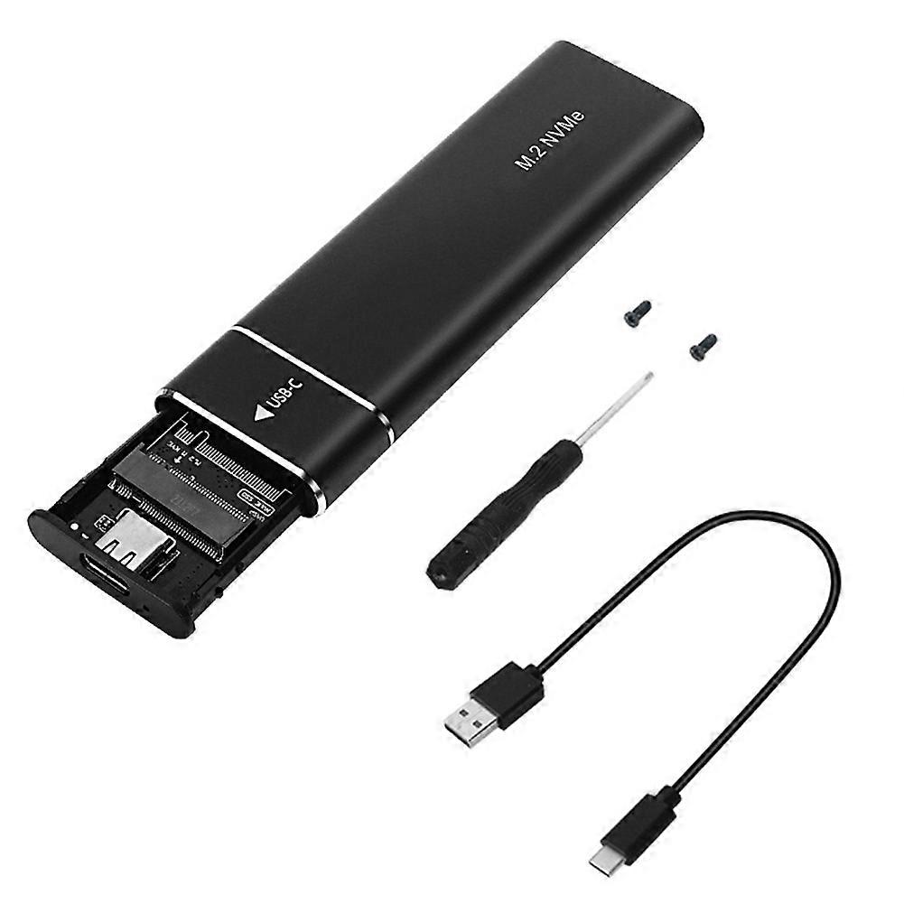 NVMe Adapter, M2 SSD Enclosure, USB 3.1 Type-C, Black