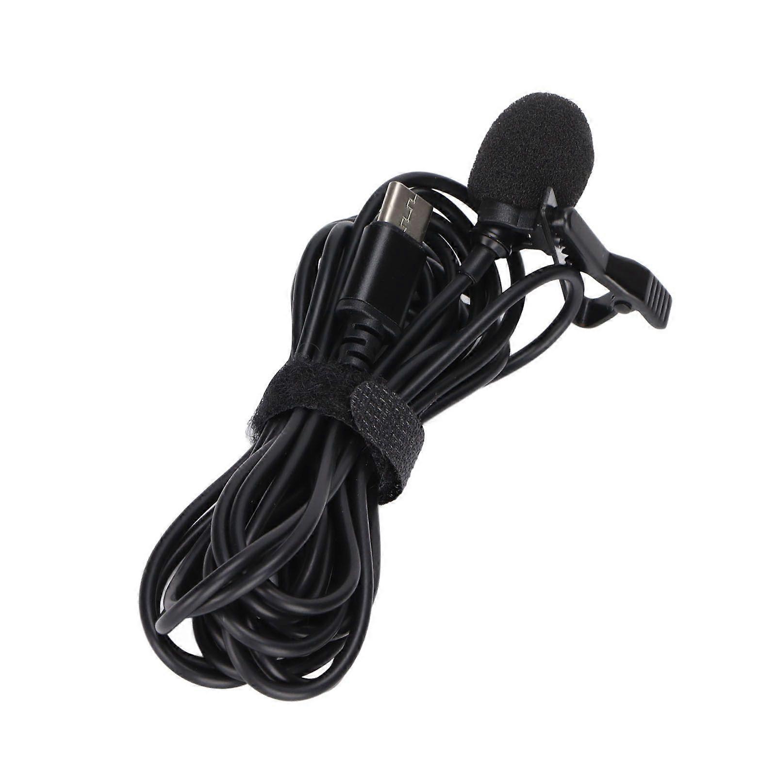 usb c microphone external lapel clip mic compatible for smartphone pc camcorder cameras