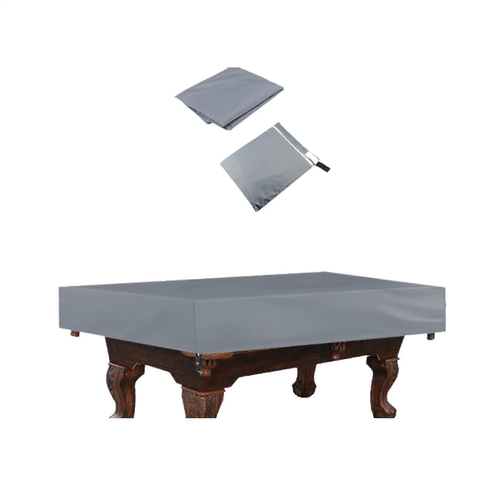 Waterproof Cover For 2.4m Pool Table, Oxford 210D Fabric, Adjustable Cable Protector, Silver Leather Accent