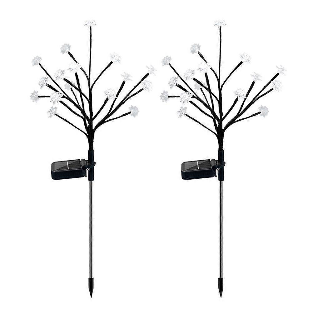 Solar Pathway Lights Lotus Branch Garden Lamp for Yard Use 2Pcs