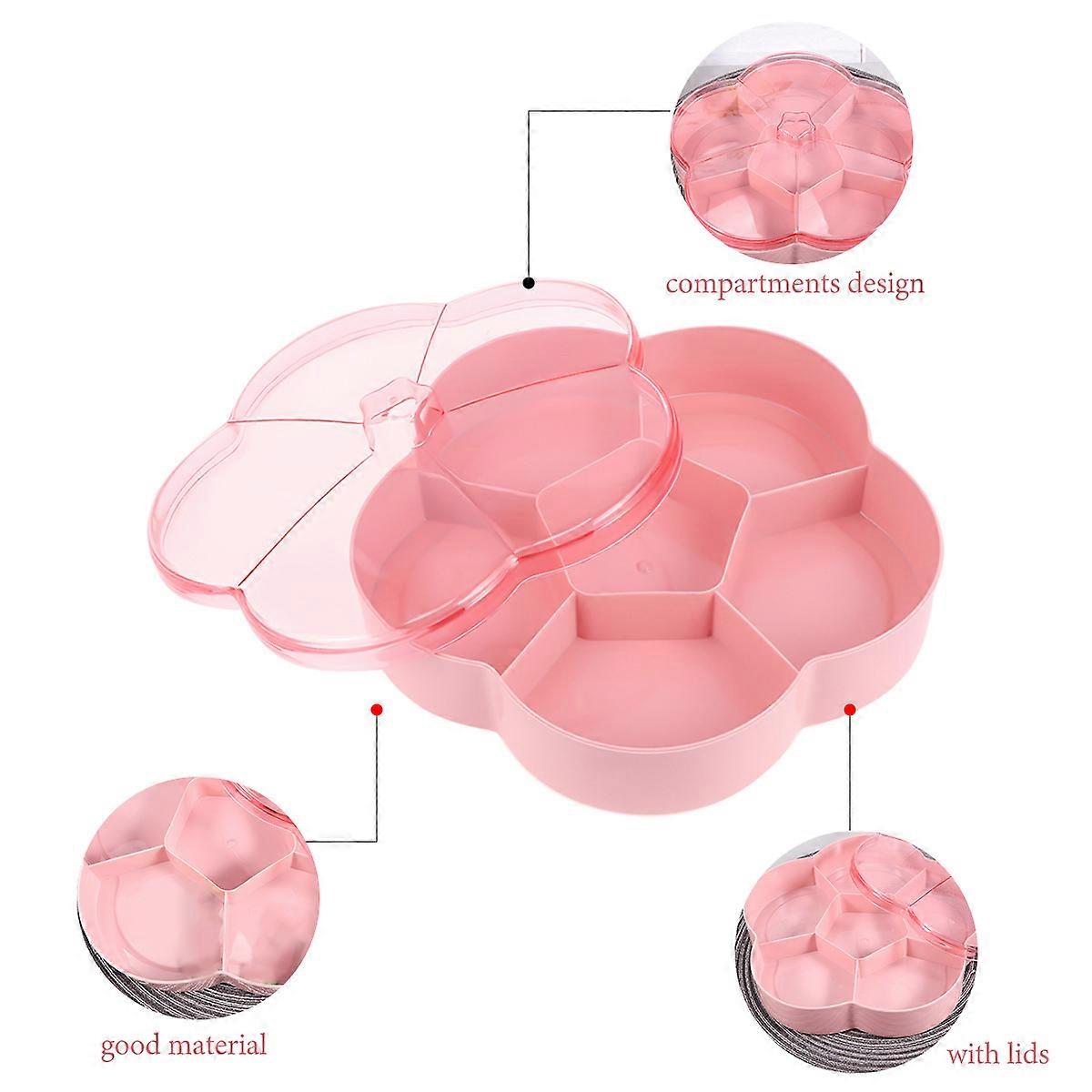 Snack Serving Tray Candy Nut Serving Container for Storing Things Pink Single-Layer