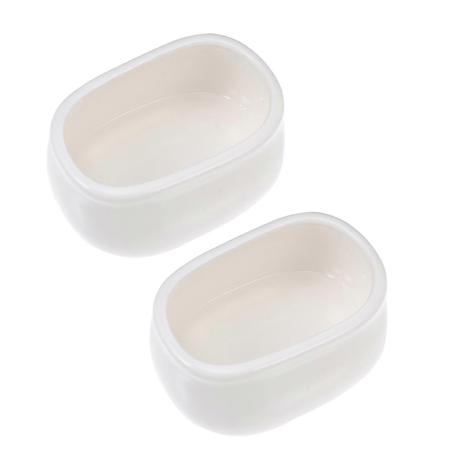 Ceramic Candy Jar Egg Shape for Storage 2Pcs White Kitchen Containers