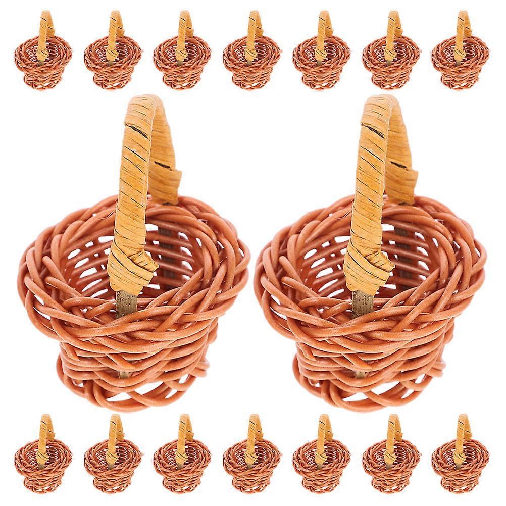 Small Basket for Storage 48Pcs Rattan Portable Baskets with Handles