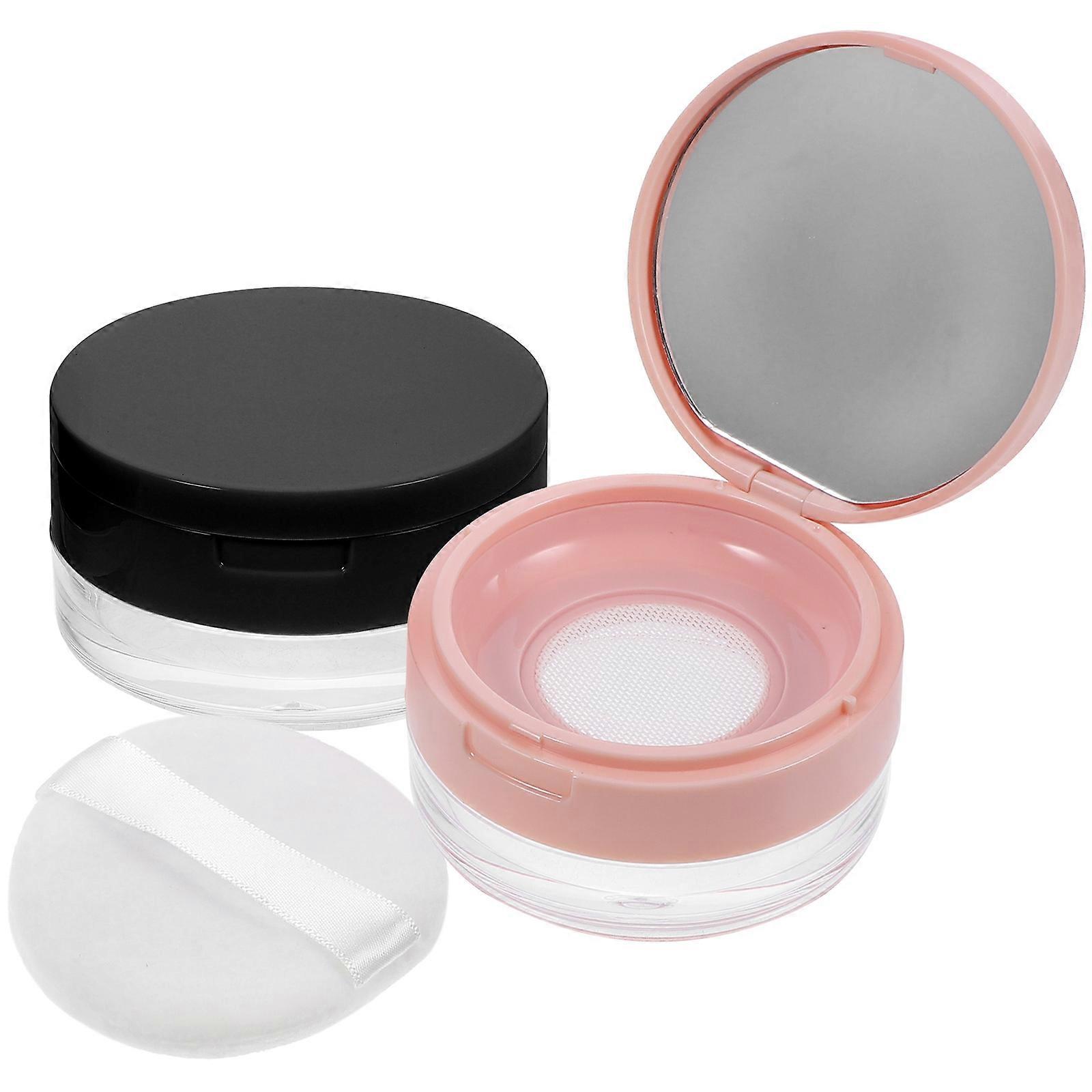 Loose Powder Compact Container Box for Makeup 4Pcs Empty Plastic Cases