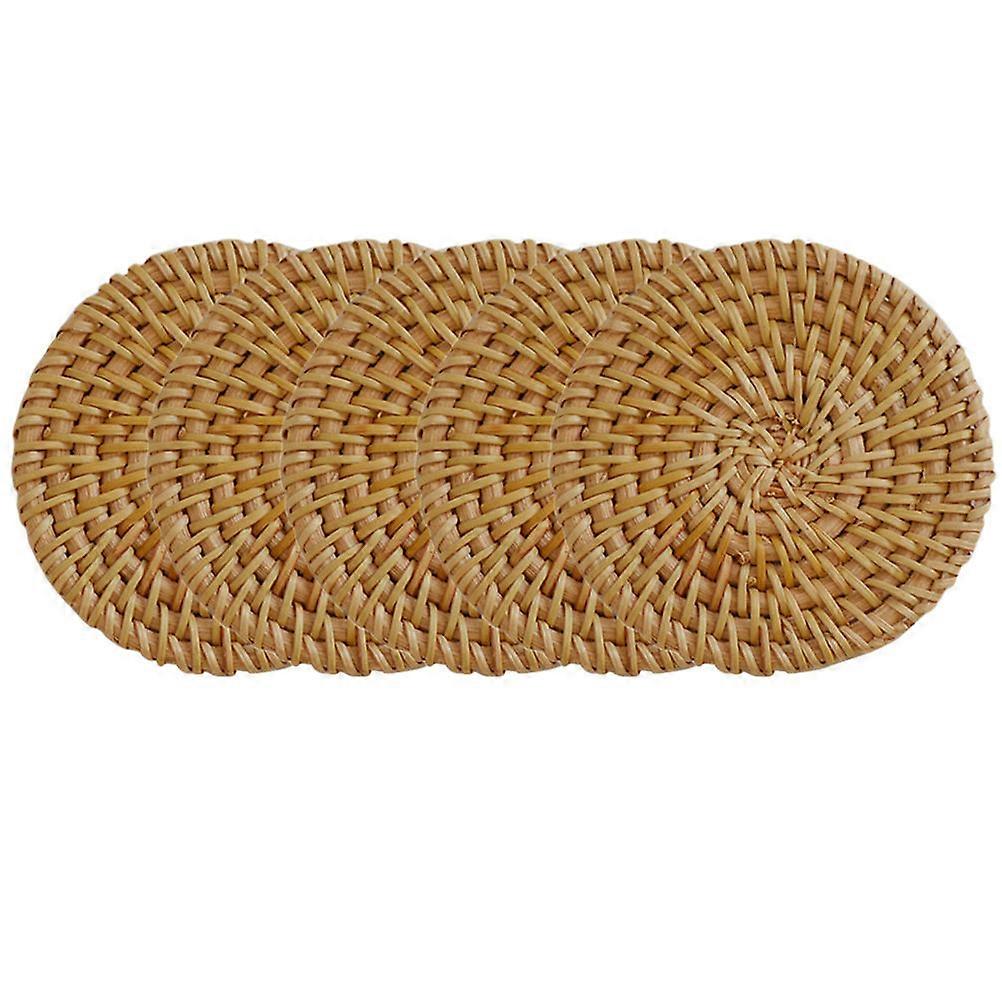 Decorative Rattan Coaster Table Mat for Home Use 15Pcs Set