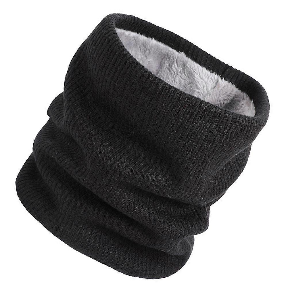 Cold Scarf Black Double-Layer Windproof Neck Warmer Creative Design Circle 1Pack