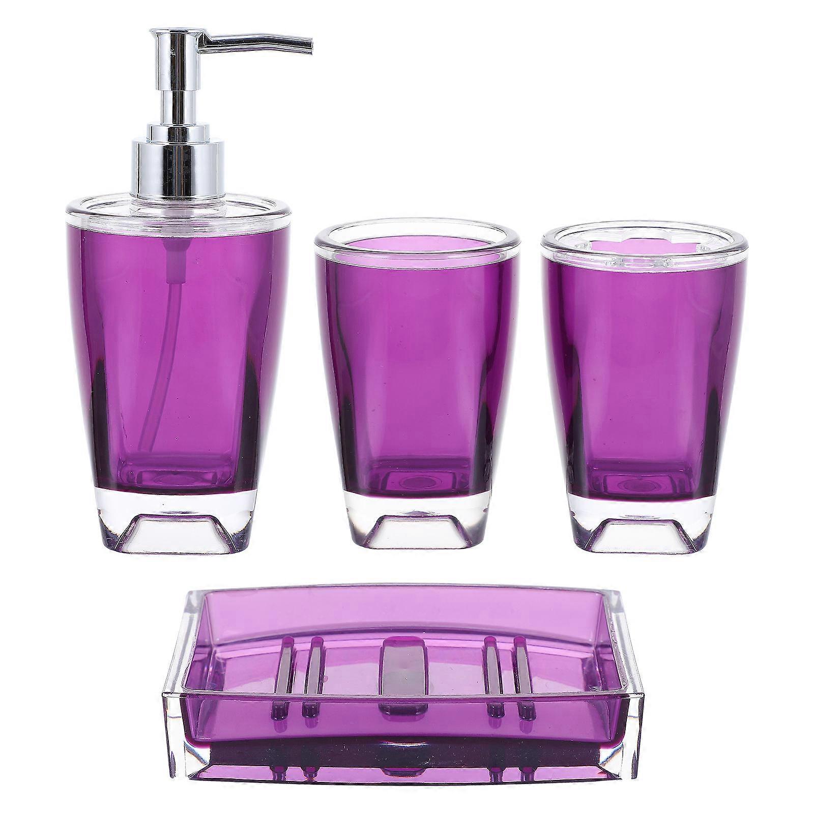 Bathroom Accessory Set 1Set for Home Use with Purple Countertop Accessories