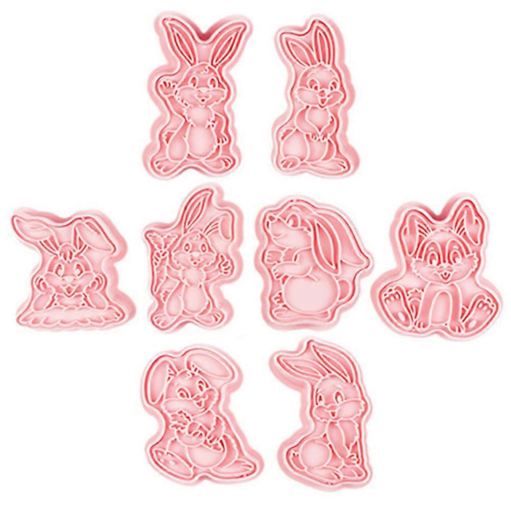 Pressed Cookie Molds Cookie Baking Tool Easter Theme Easy Demoulding Pink 4.9x4.4cm Diy Lovers 8Pcs