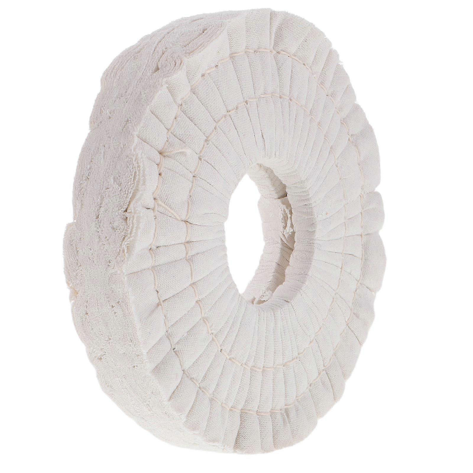 White Cotton Polishing Wheel for Bench Grinder & Edge Banding Machine - Smooth Edge Buffing Accessory