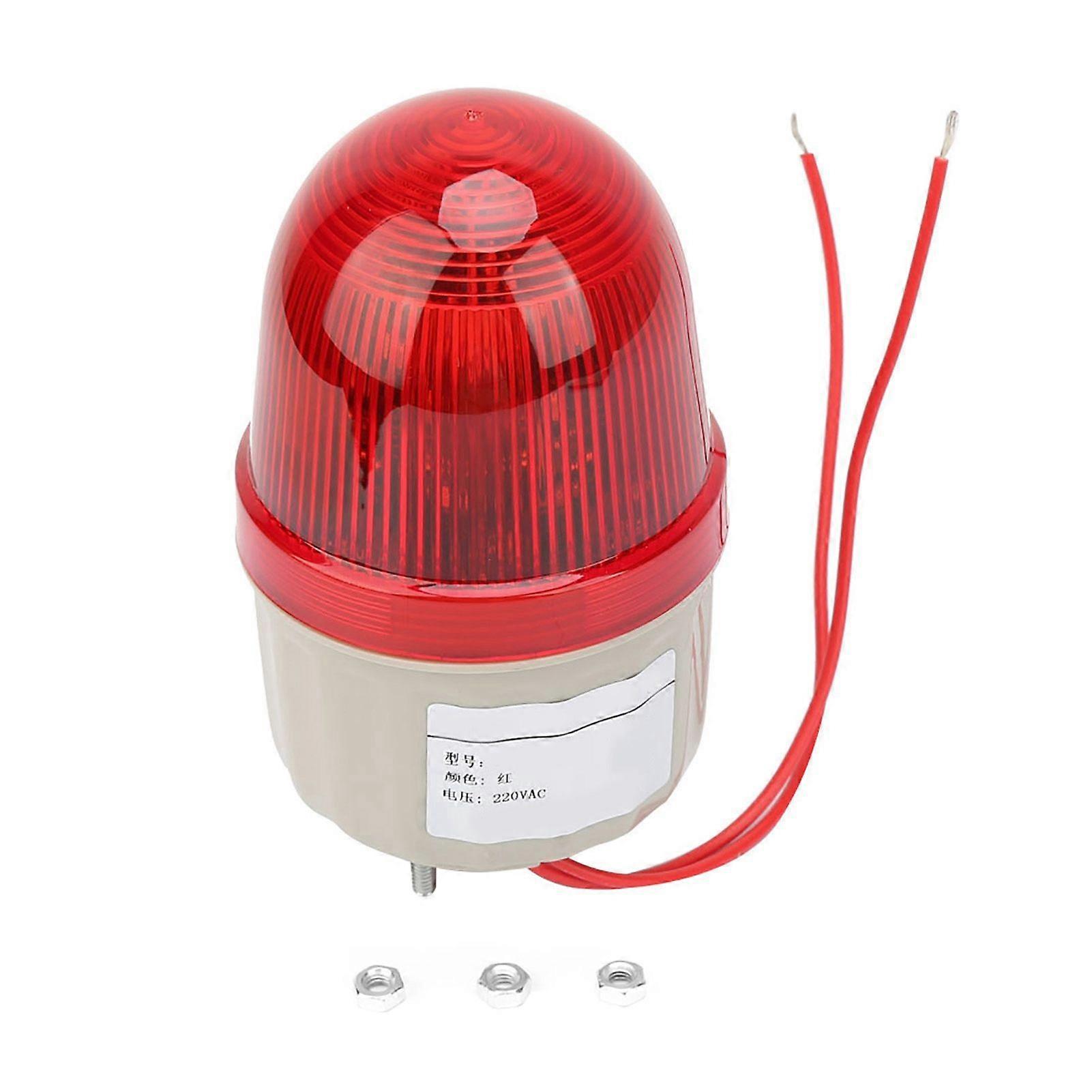 220VAC Strobe Signal Light Bolt Fixed Red LED Warning Lights 75mm Diameter