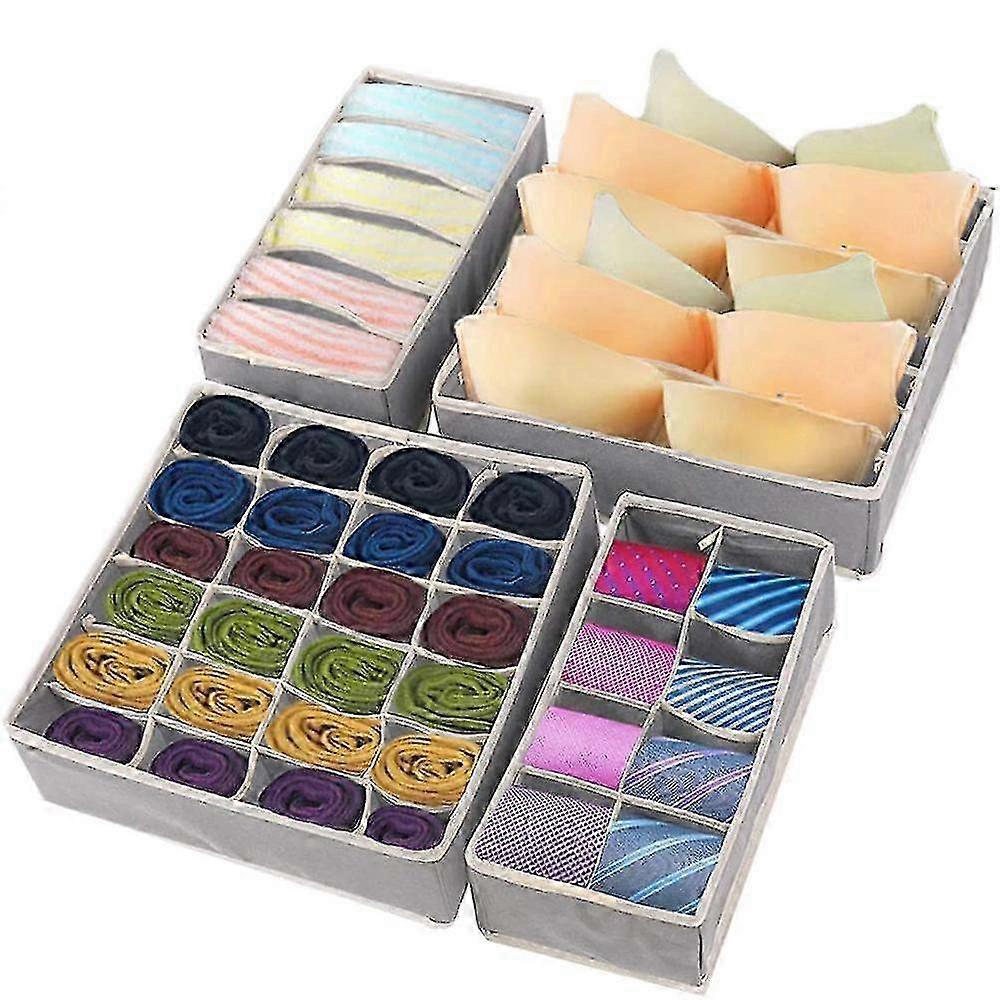 4 Pack(different Sizes) Foldable Drawer Organizers, Sock And Underwear