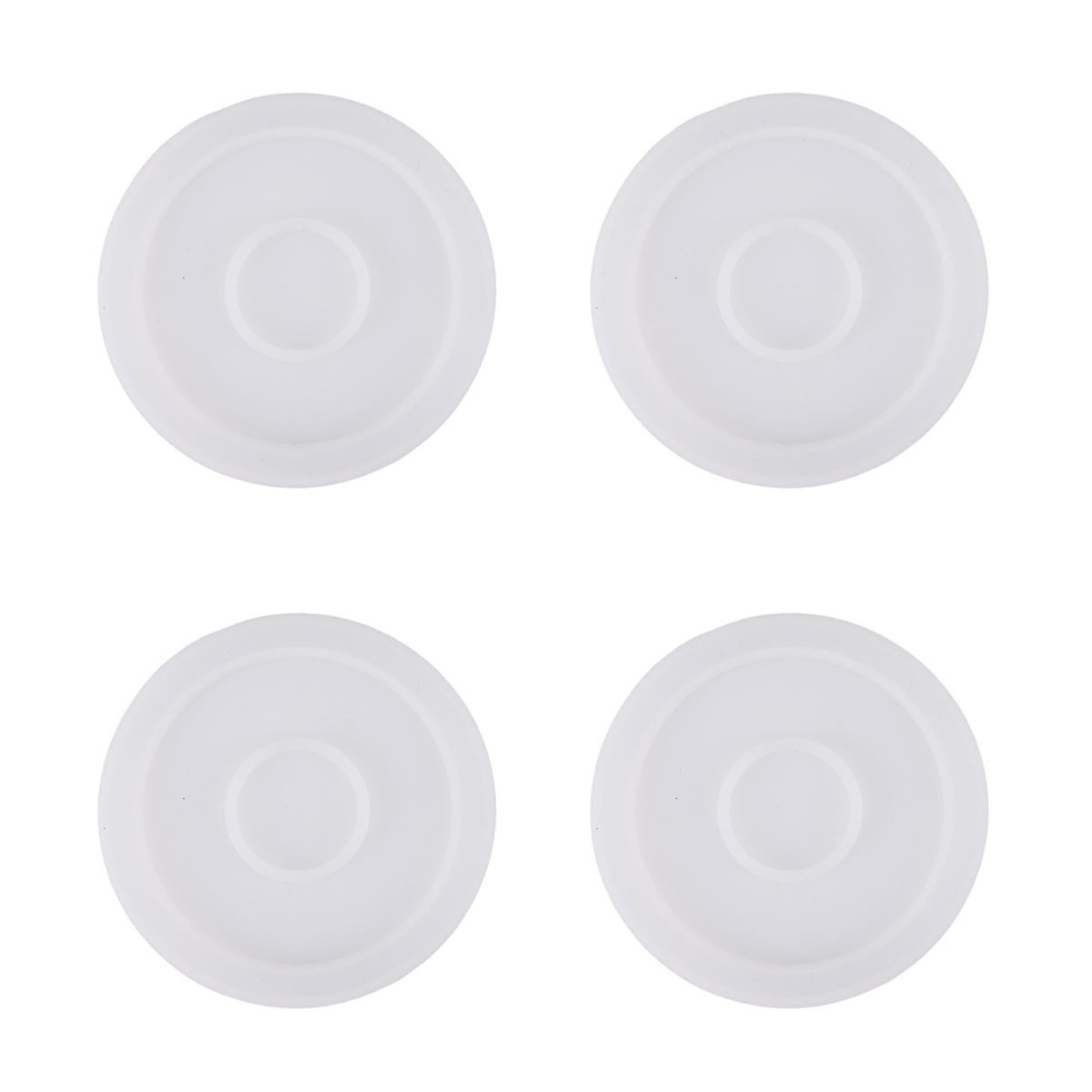 4 Pack Round Silicone Coaster Molds,Clear Epoxy Molds