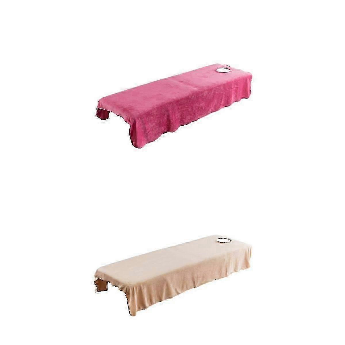 2 قطعة لينة كريستال المخملية تدليك ملاءات السرير غطاء مع ثقب الوجه