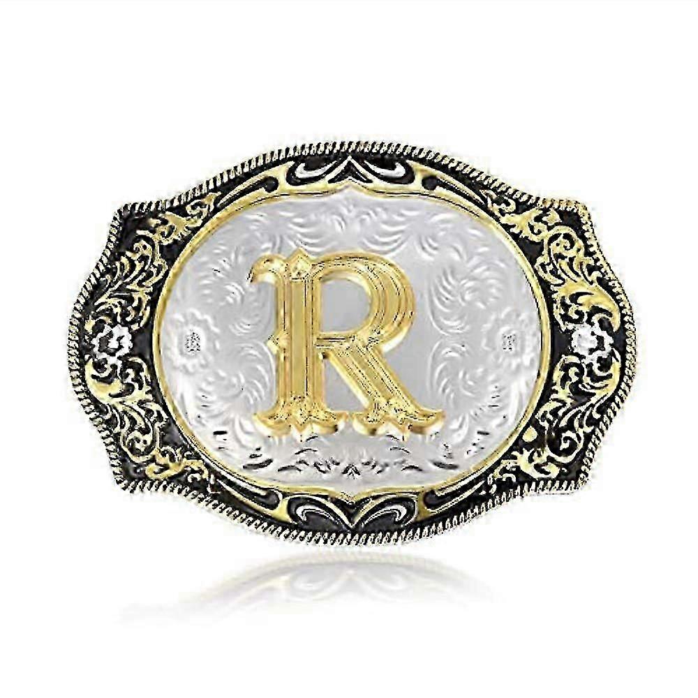 Western Belt Buckle Initial Letters Abcdmrj To Z Cowboy Rodeo Small Gold Belt Buckles For Men Women VFI