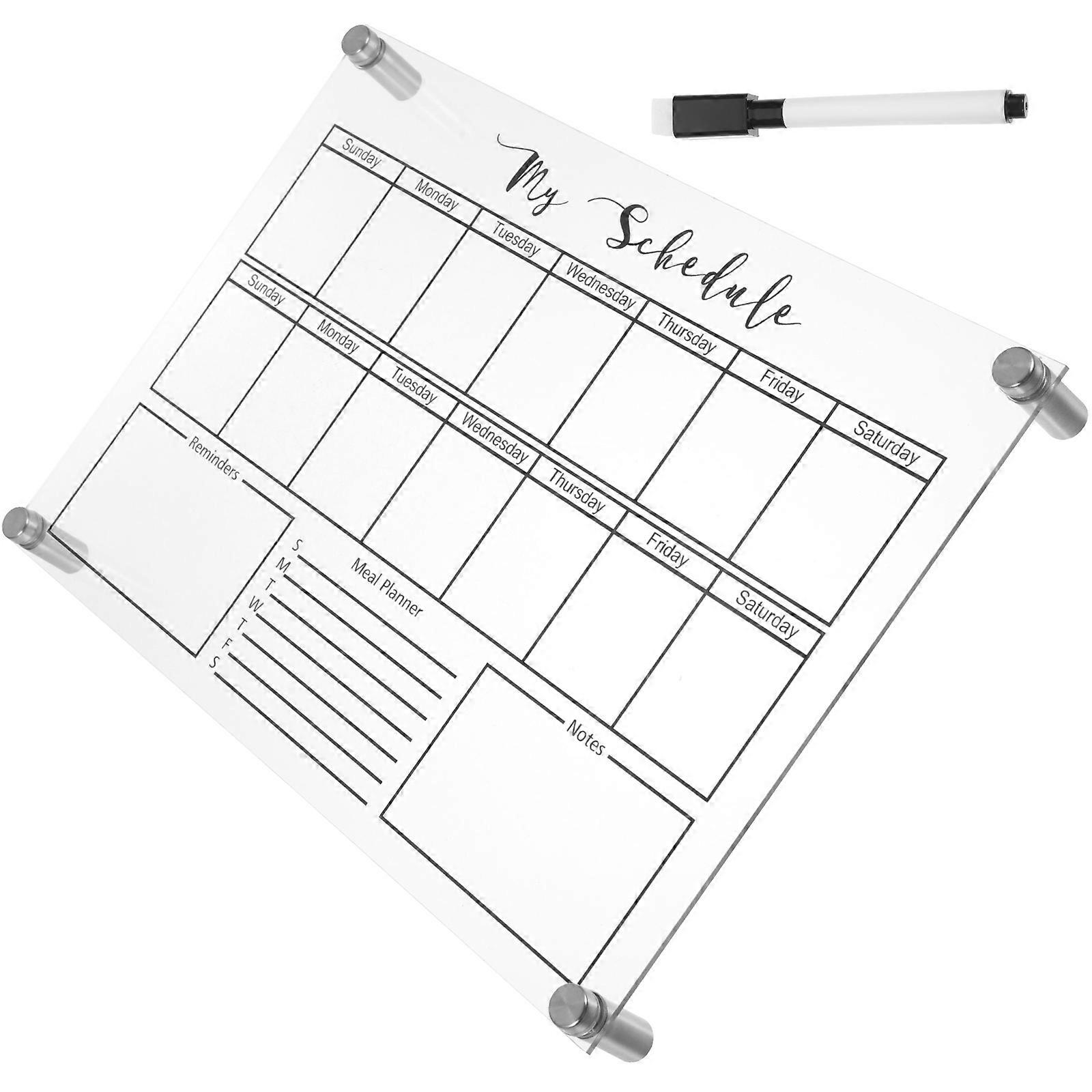 Desktop Whiteboard Small Dry Erase Board for Office Use 2Sets Acrylic