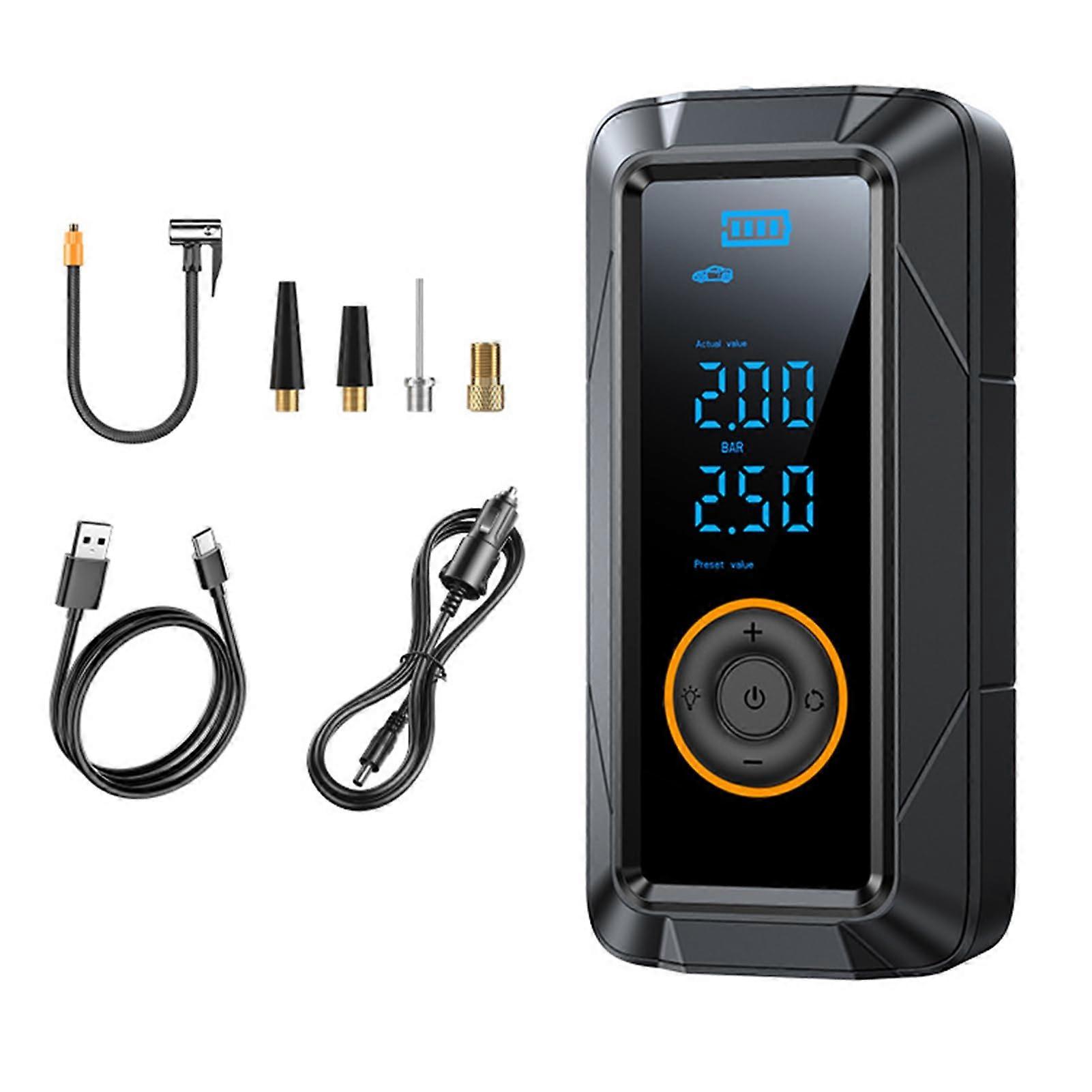 Tire Inflator Portable, LED Flashlight, Fast Inflation For Cars, Bikes, Motorcycles, Sports Balls General Version