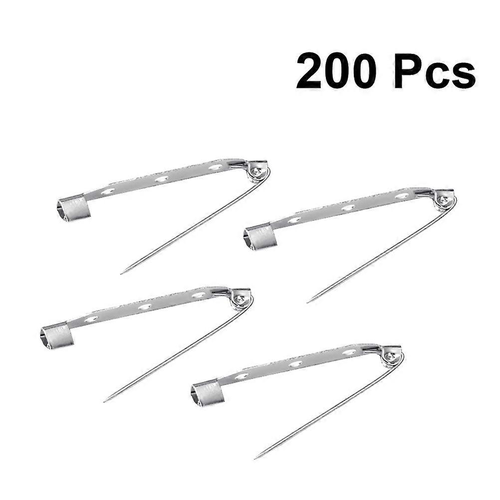 Brooch Pin Back Bar For Name Badges And Corsage Making Featuring A Wear Resistant Design In Silver 200Pcs