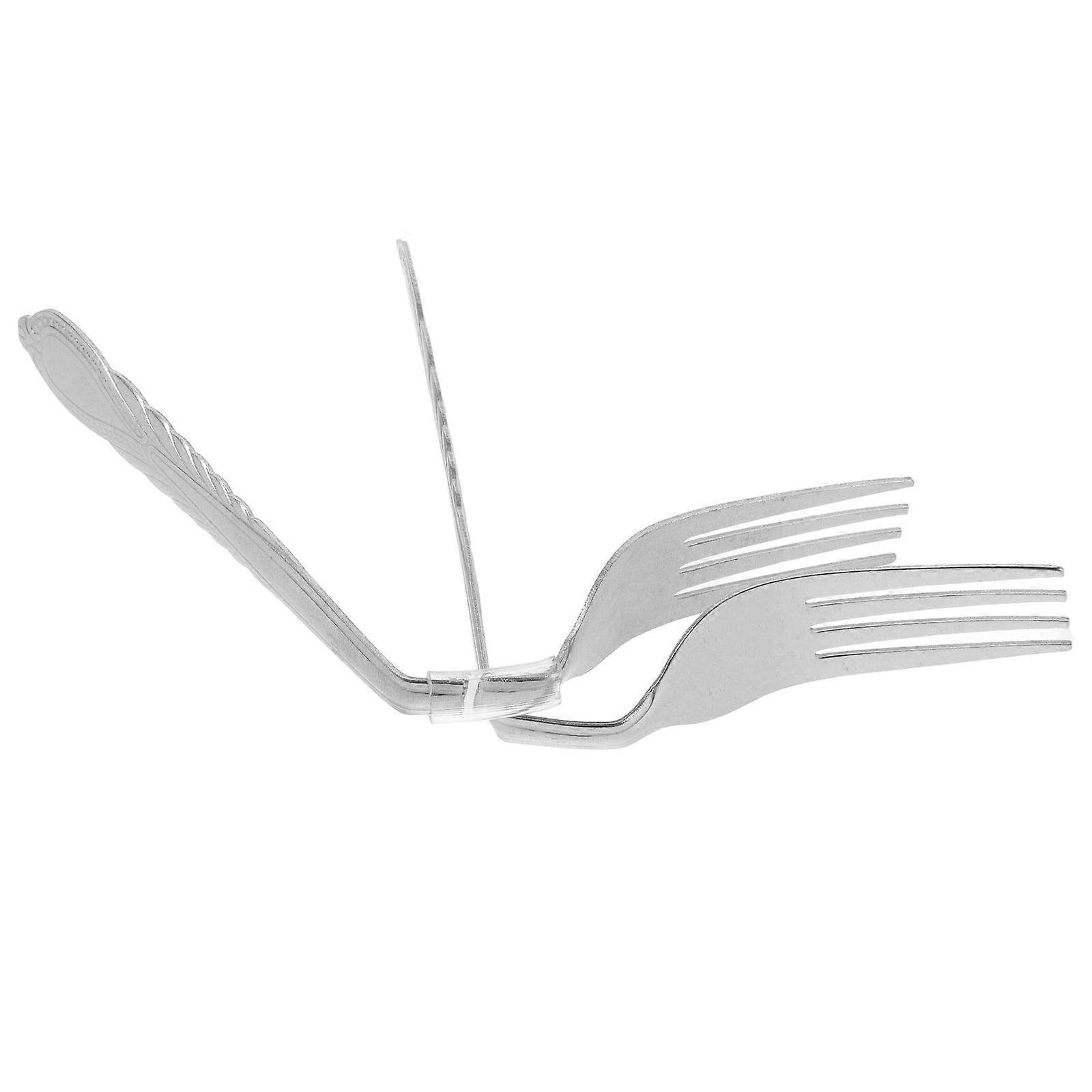 Mind Bend Fork Trick Silver Bending Fork Props for Close Up 6Pcs