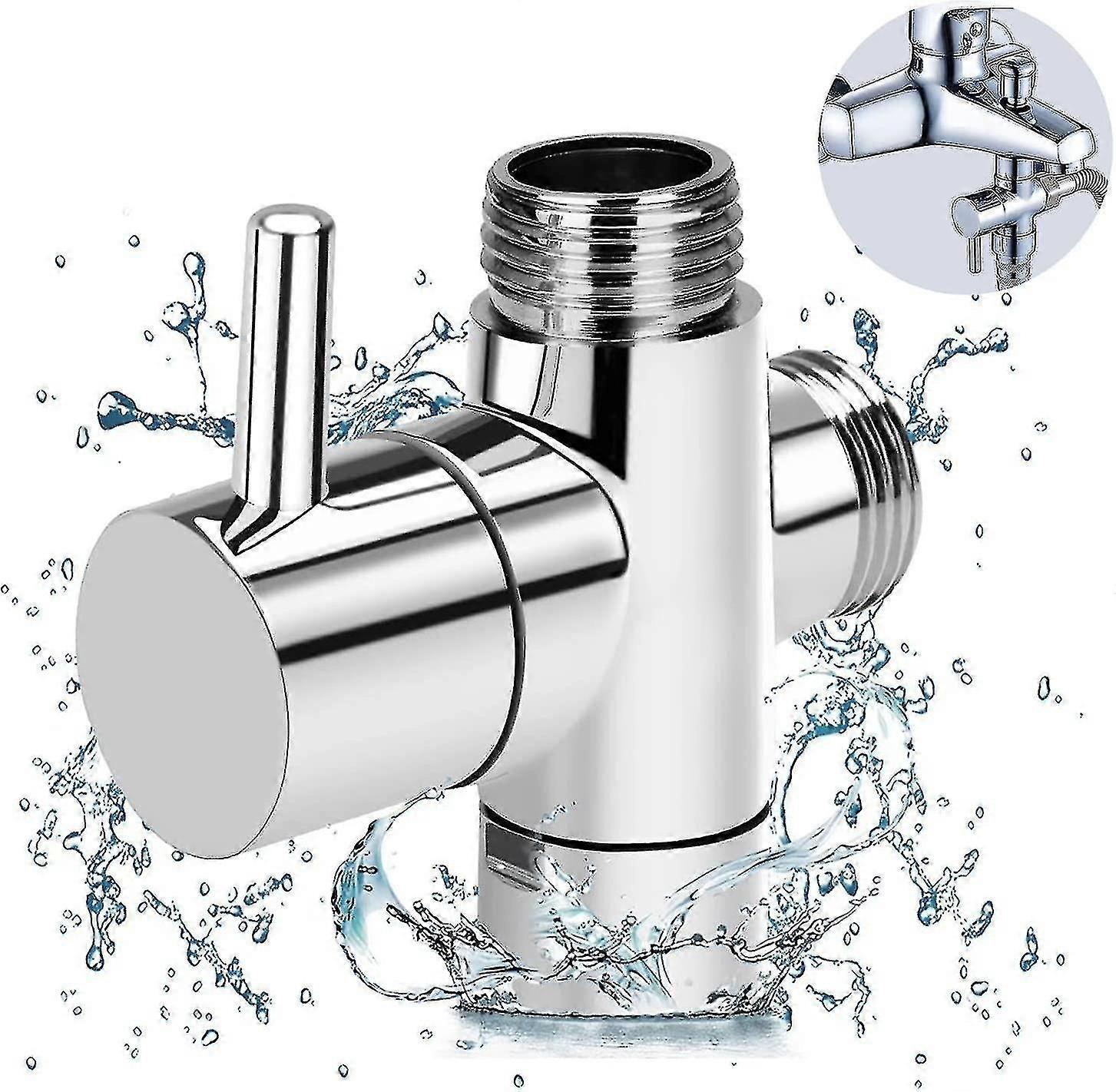 Adaptateur de robinet de robinet de vanne de commutation à 3 voies G1 / 2 pouces - Adaptateur de douche T, déviateur en laiton pour robinet pour douche à main-ykc