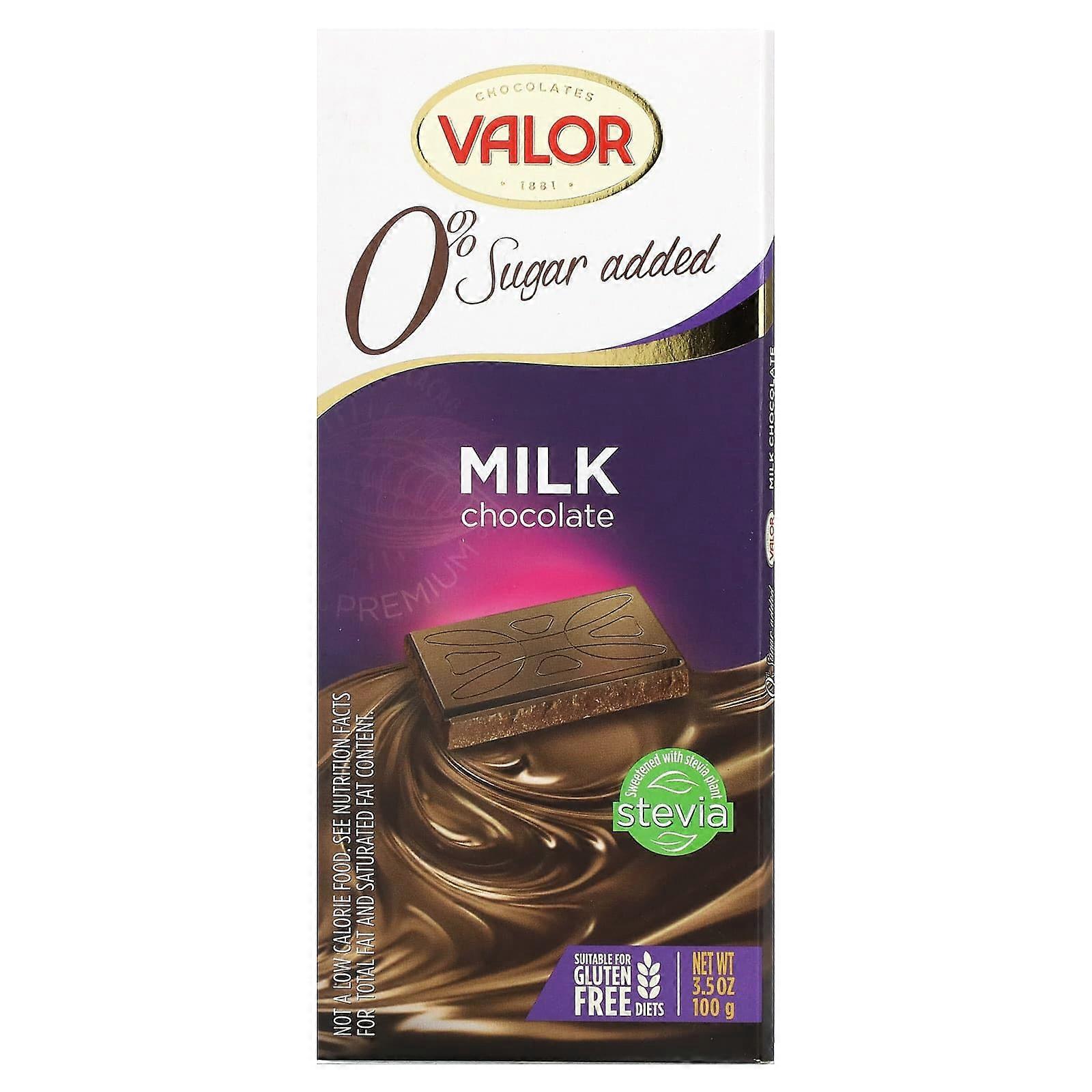 0% Sugar Added, Milk Chocolate, 3.5 oz (100 g)