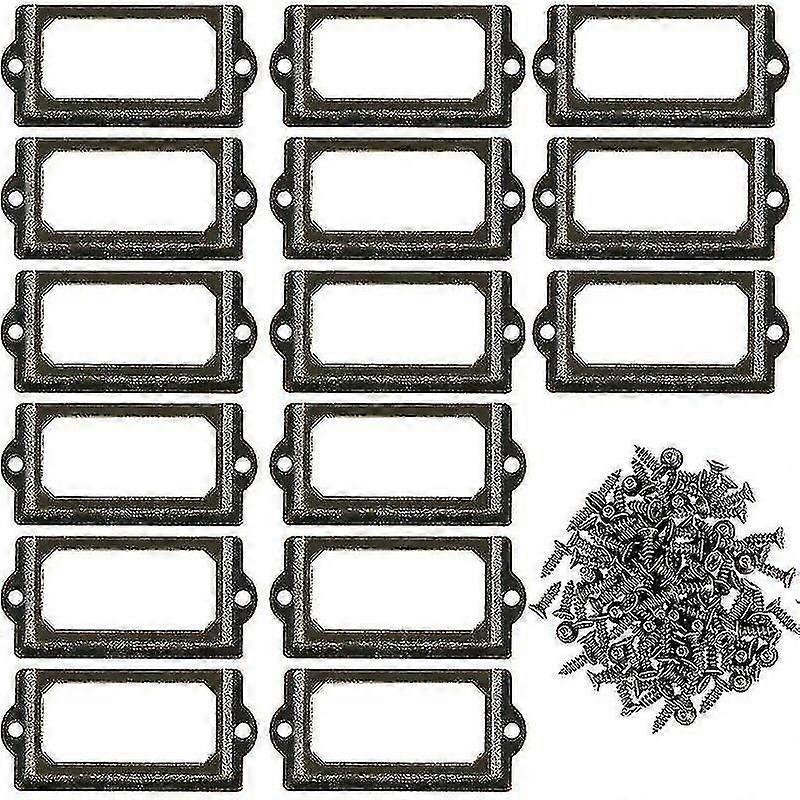 30 Pcs Metal Label Holders For Furniture Drawer Cabinet Card Name Plate Frames With Screws For Desk_i*