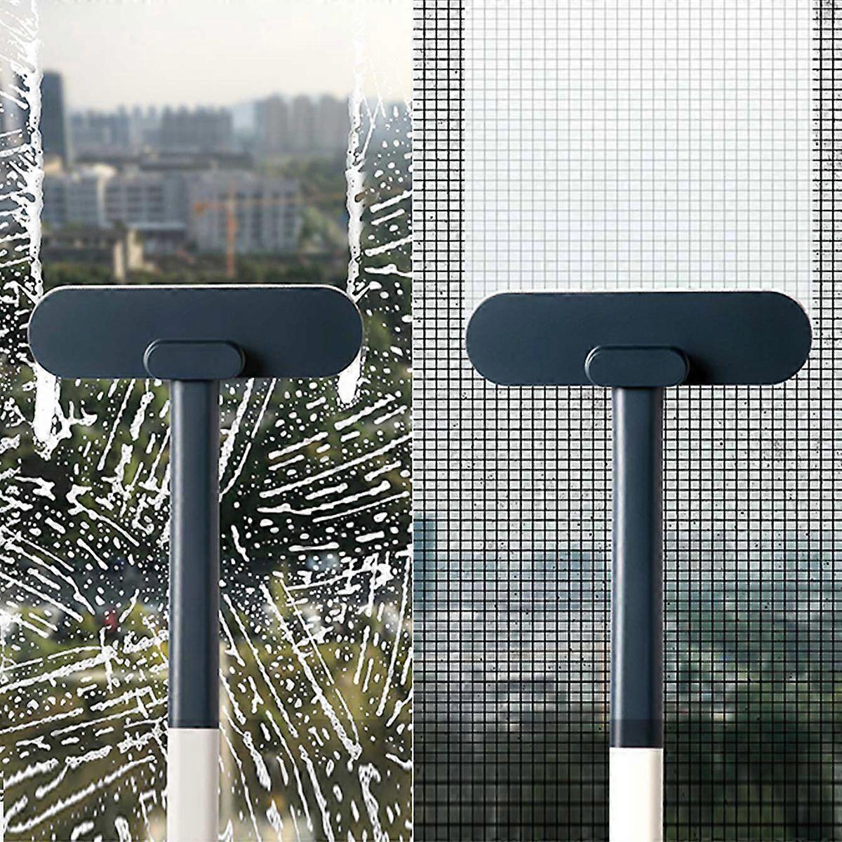 1 Multifunctional Long Handled Window Brush, Wet and Dry Dual-Usecleaning Brush,Glass Brush,Sofa,Wall, Carpet Cleaning