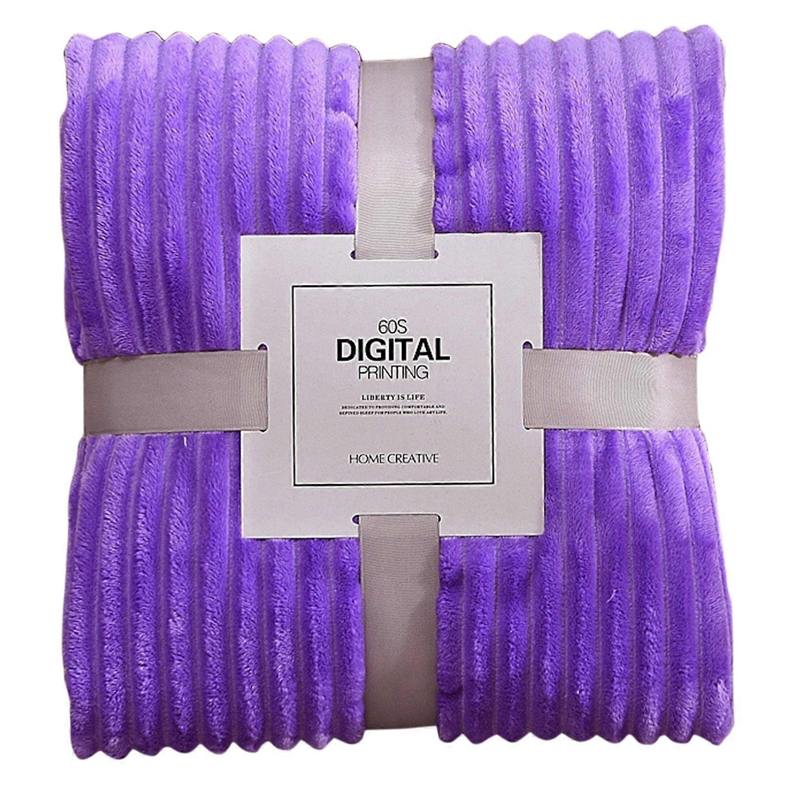 Nayueo 100x70cm Purple Sleeping Blanket for Sofa, Bed - Soft, Plush & Lightweight Hugging Blanket (1 X Blanket)