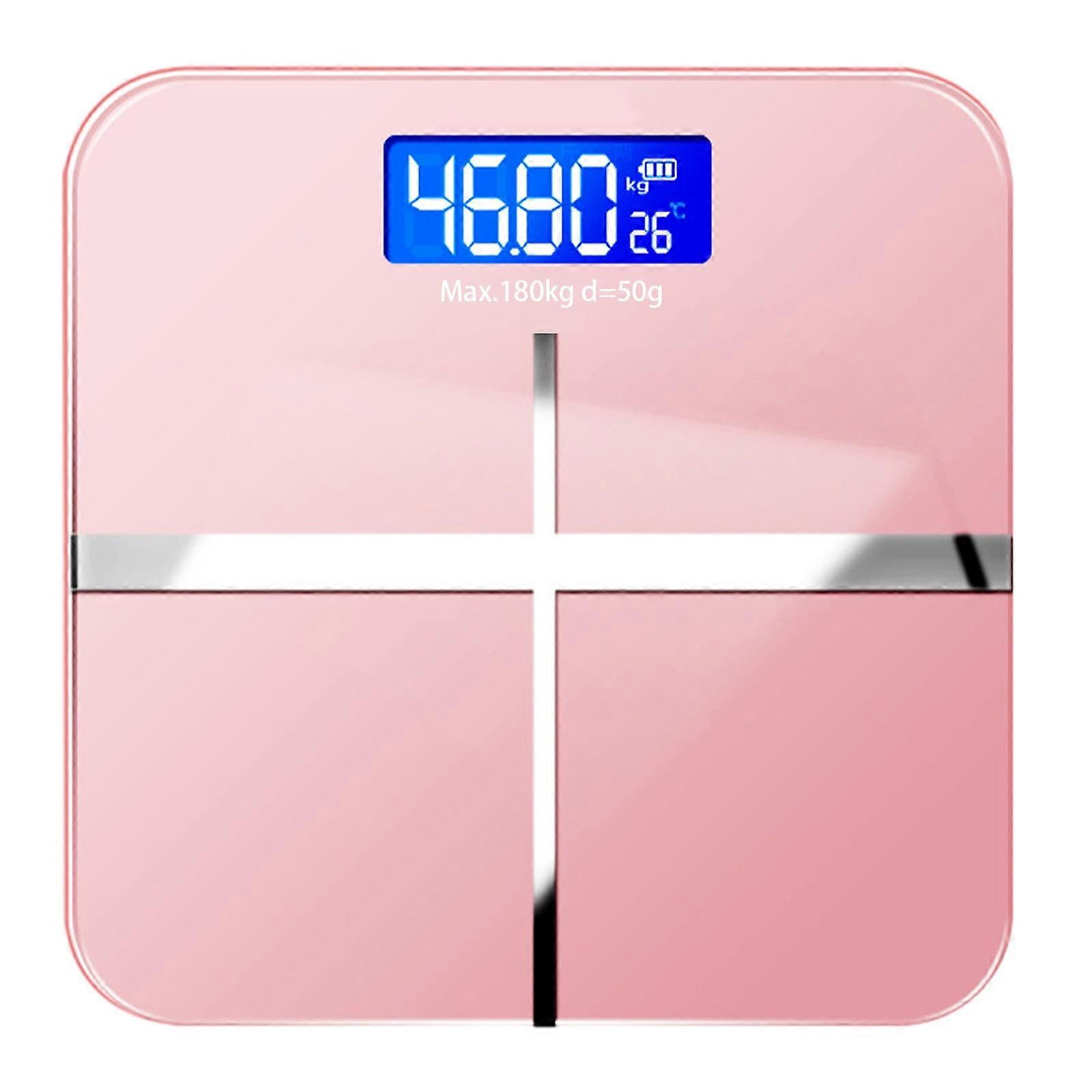 PRINxy Digital Bathroom Scale,Highly Accurate Body Weight Scale With Lighted LED Display,Round Corner Design Pink