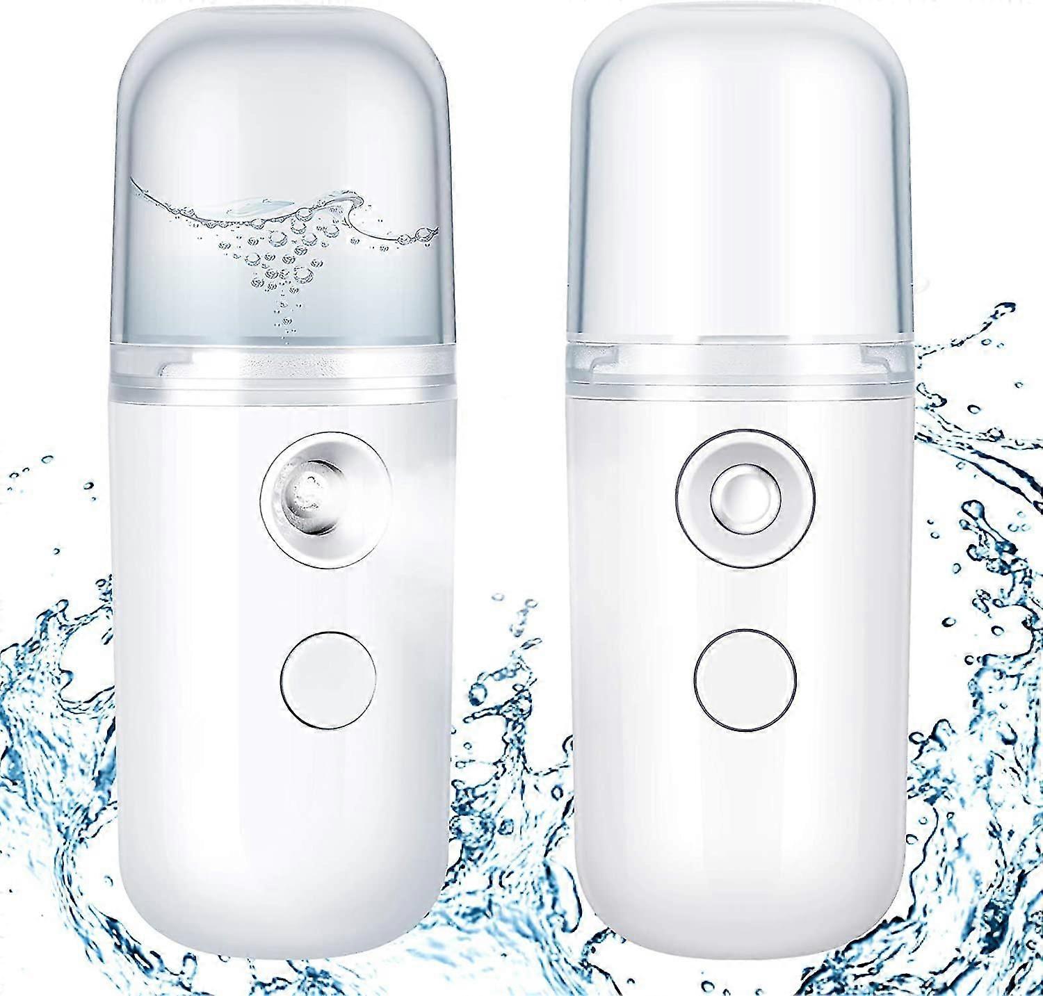 2 Pieces 30ml Mini Face Humidifier Portable (white)