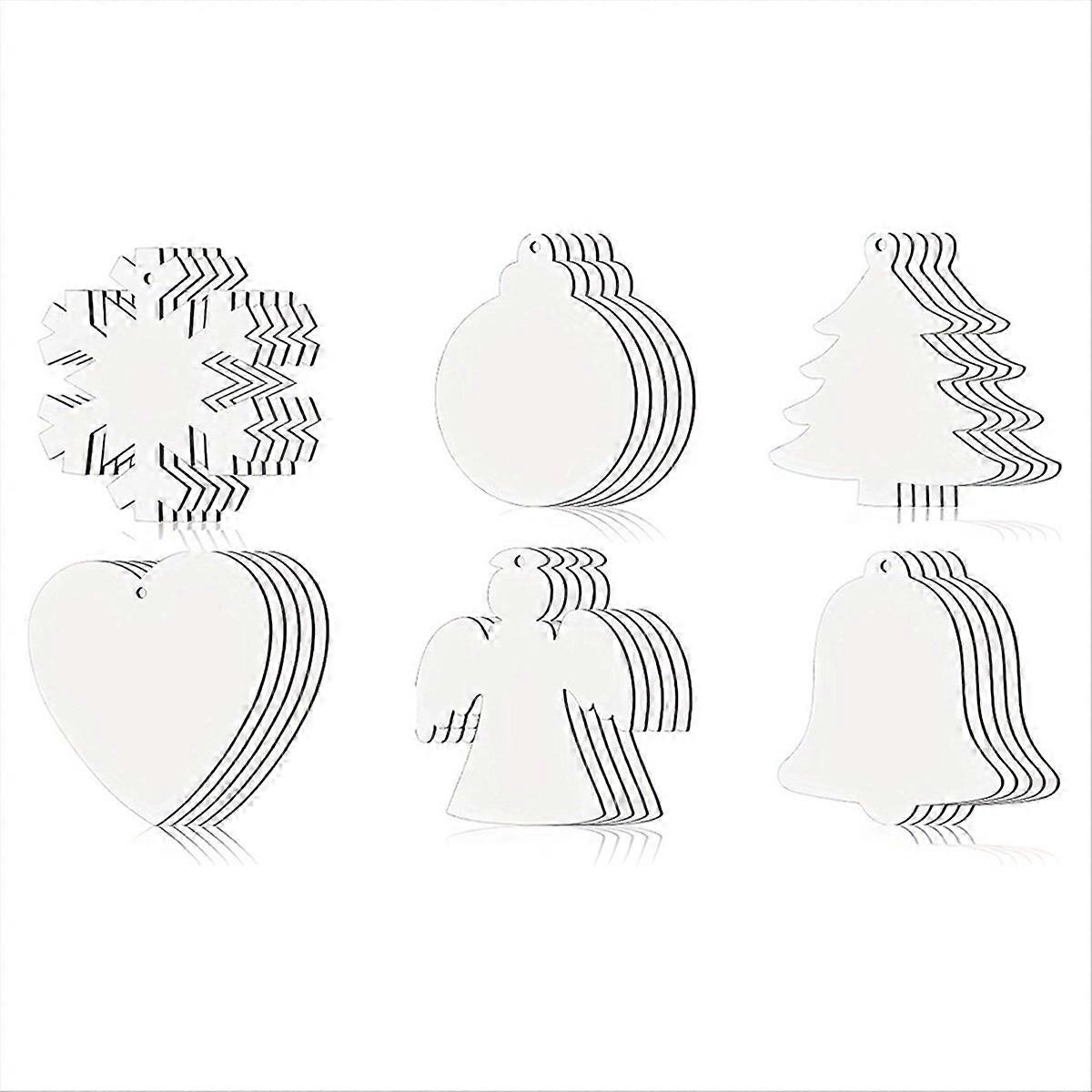 30 Pieces Sublimation Ornament Blank Sublimation Double Sided Blanks