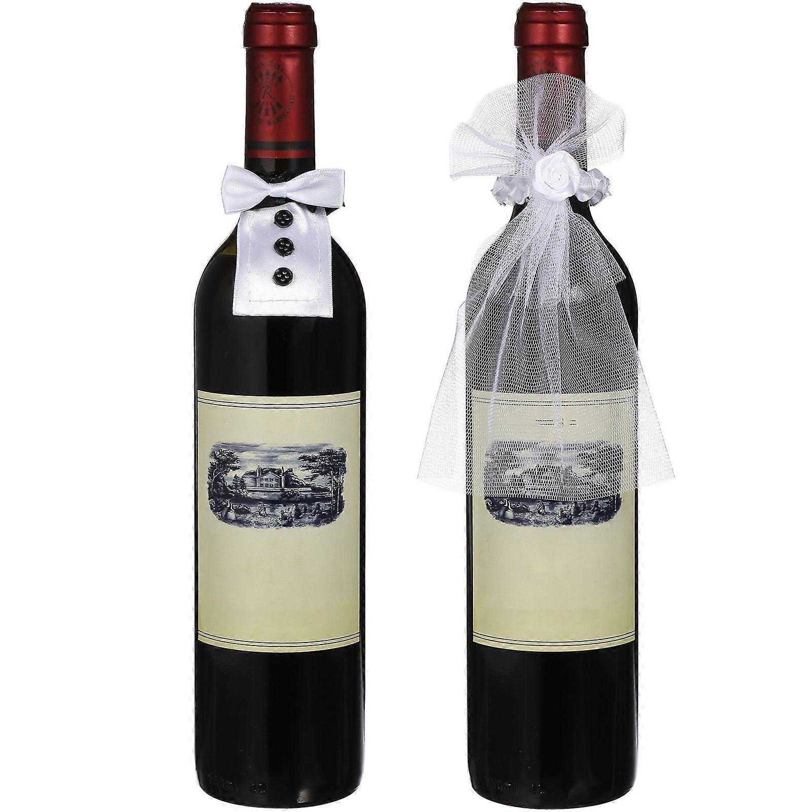 2 쌍/4pcs 웨딩 용품 웨딩 와인 병 세트 레드 와인 장식