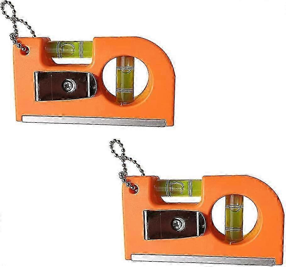 Exquisite Magnetic Small Pocket Level Tool Zipper Level Mini Balancing Calibrator Precision Level(2pcs, Orange)