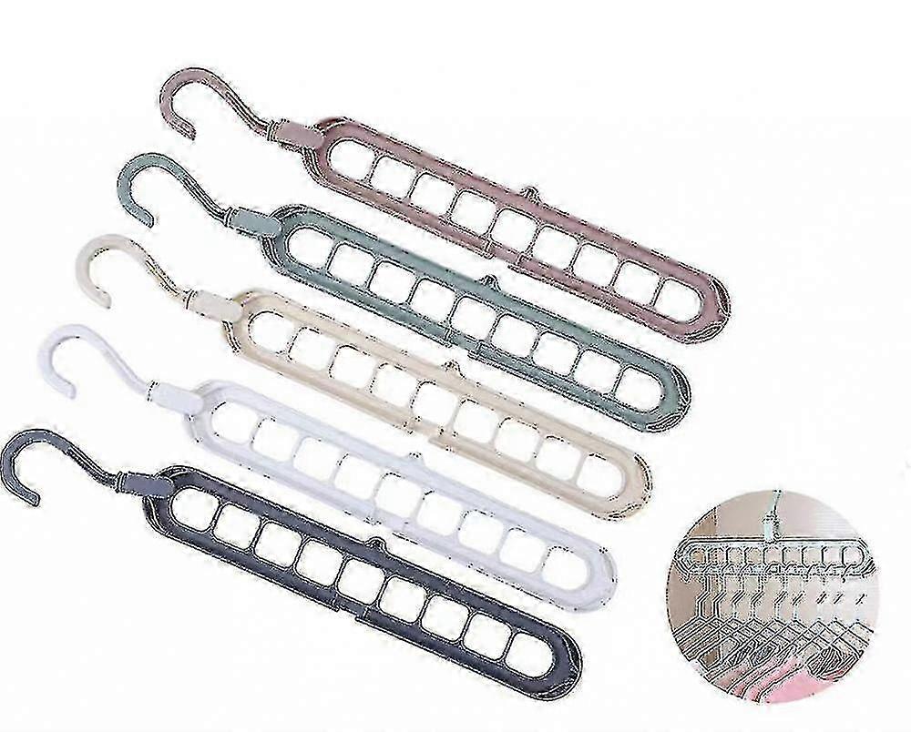 25-26 Space Saving Clothes Hangers, 5 Pieces Multi Hanger Organizer, Magic H