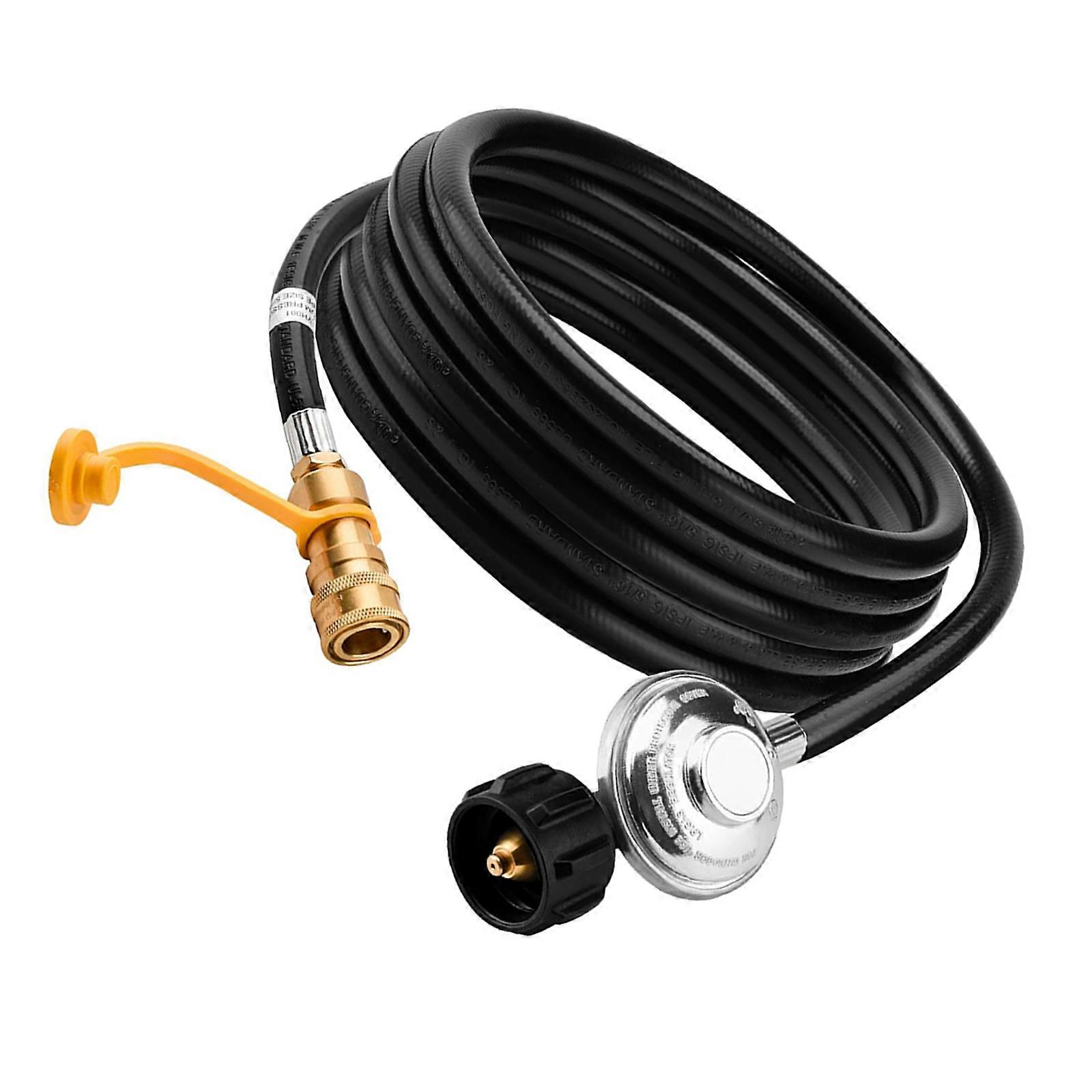 Reliable 12ft Length Propane Regulator Hose Quick Connector 1/4 Ball Quick Disconnect Hose Suitable for Commercial Use Multicolor