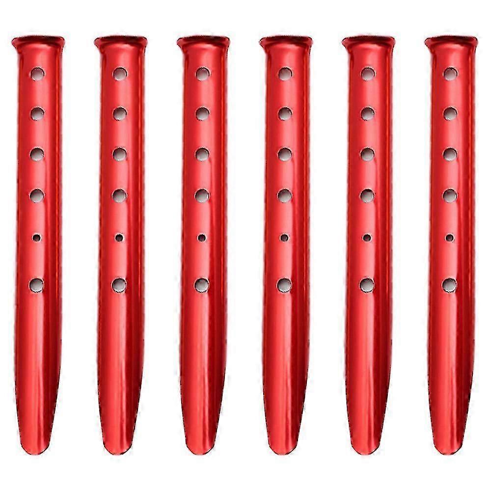 6 adet U-şekilli Çadır Mandalları Kamp İçin Güçlü ve Güvenilir Kazıklar, Kırmızı