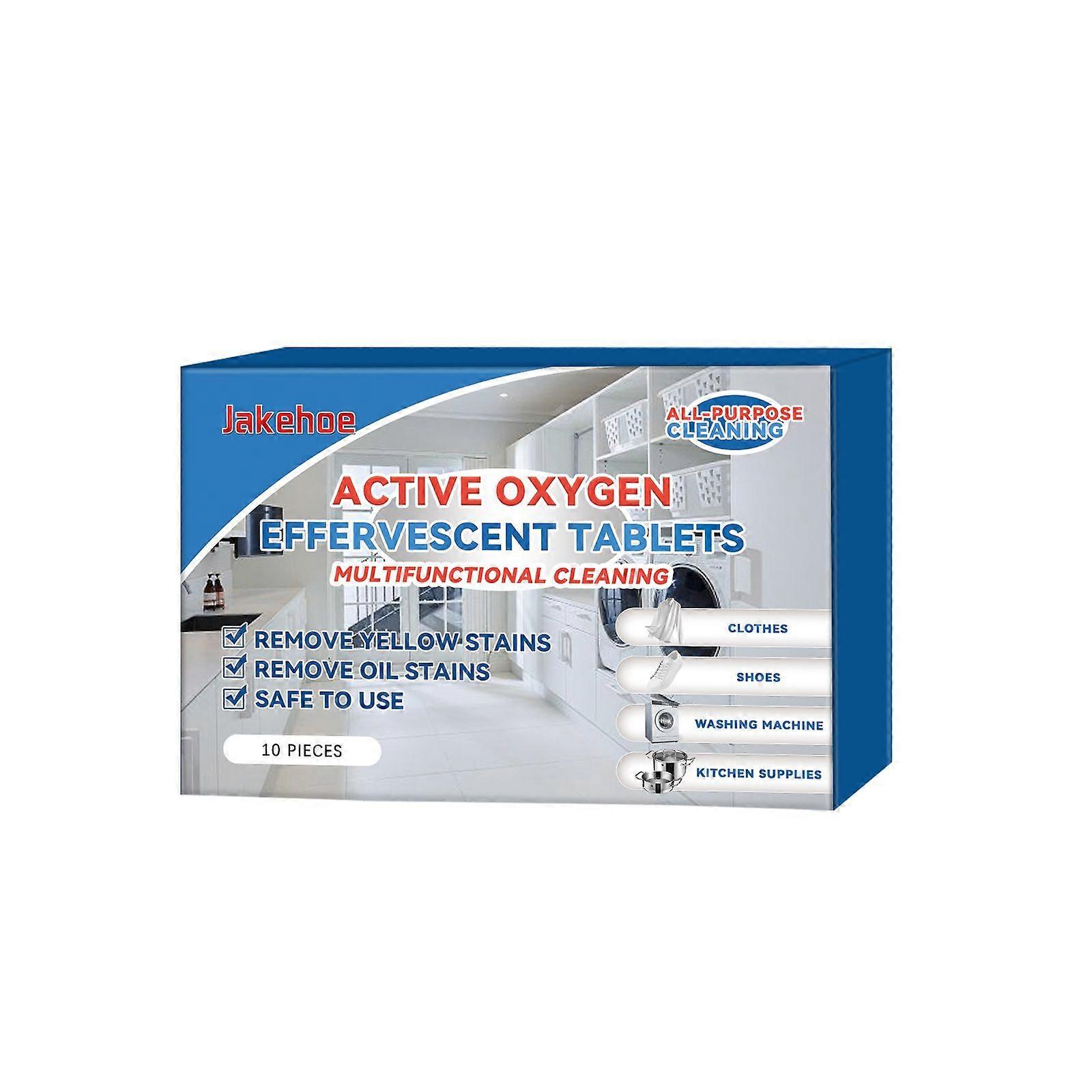 Jakehoe Multifunctional Cleansing Effervescent Tablet Gently Cleans Clothes To Remove Stubborn Stains In Bathroom And Kitchen