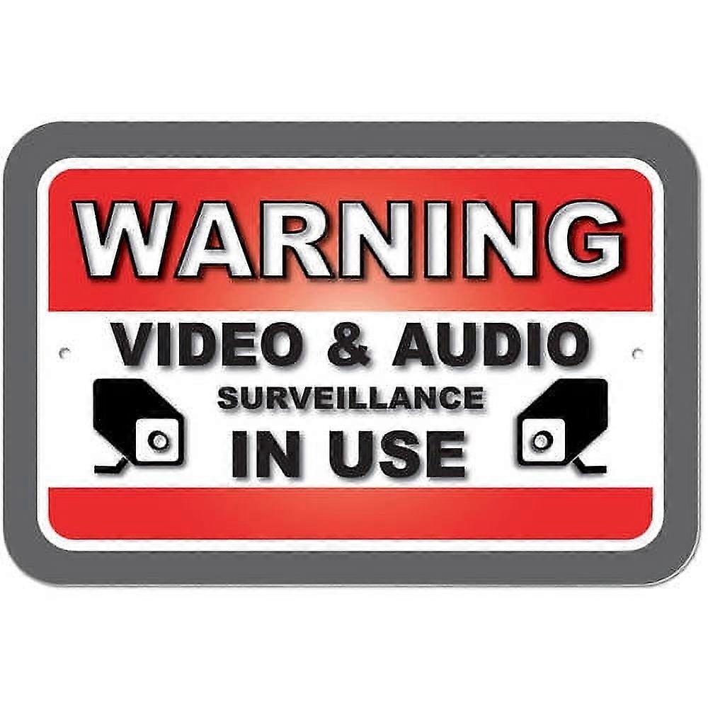 Advarselsskilt for video- og lydovervåking i bruk