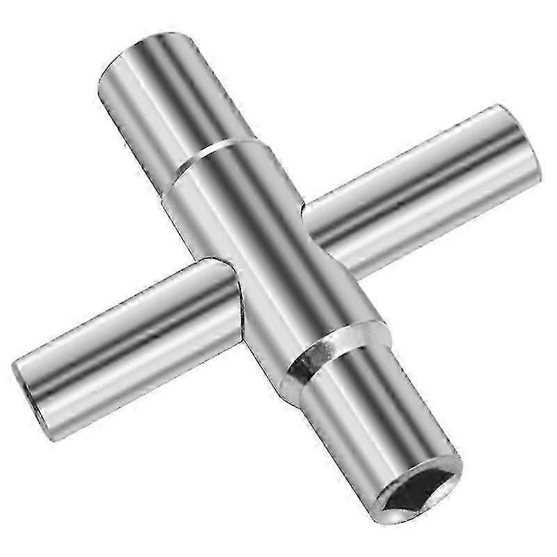 Silver Steel 4-Way Bleed Wrench for Hose and Faucet