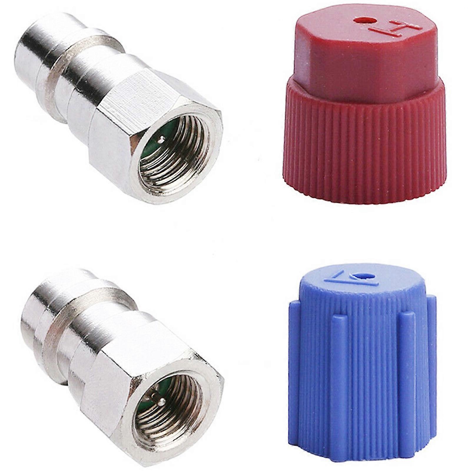 Aluminum Automotive Air Conditioning Adapter Connector R134A Refrigeration Conversion Kit With Leak Proof Seal Design Multicolor