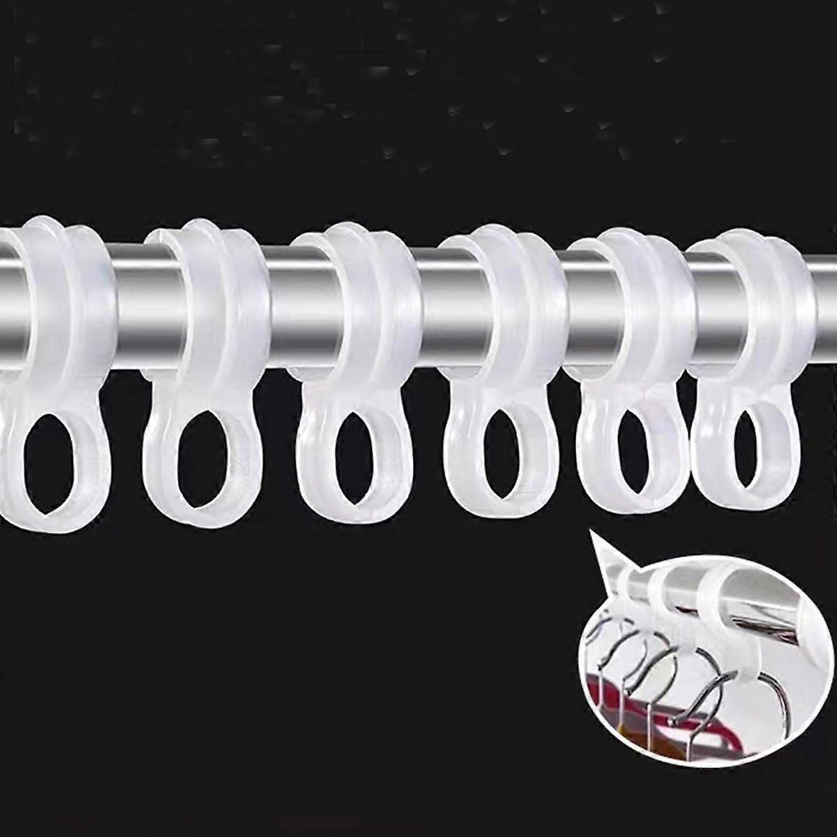 20 Pack Windproof Clothes Hanger Hooks NonSlip Laundry Drying Clips for Closet Rod (Transparent Large)