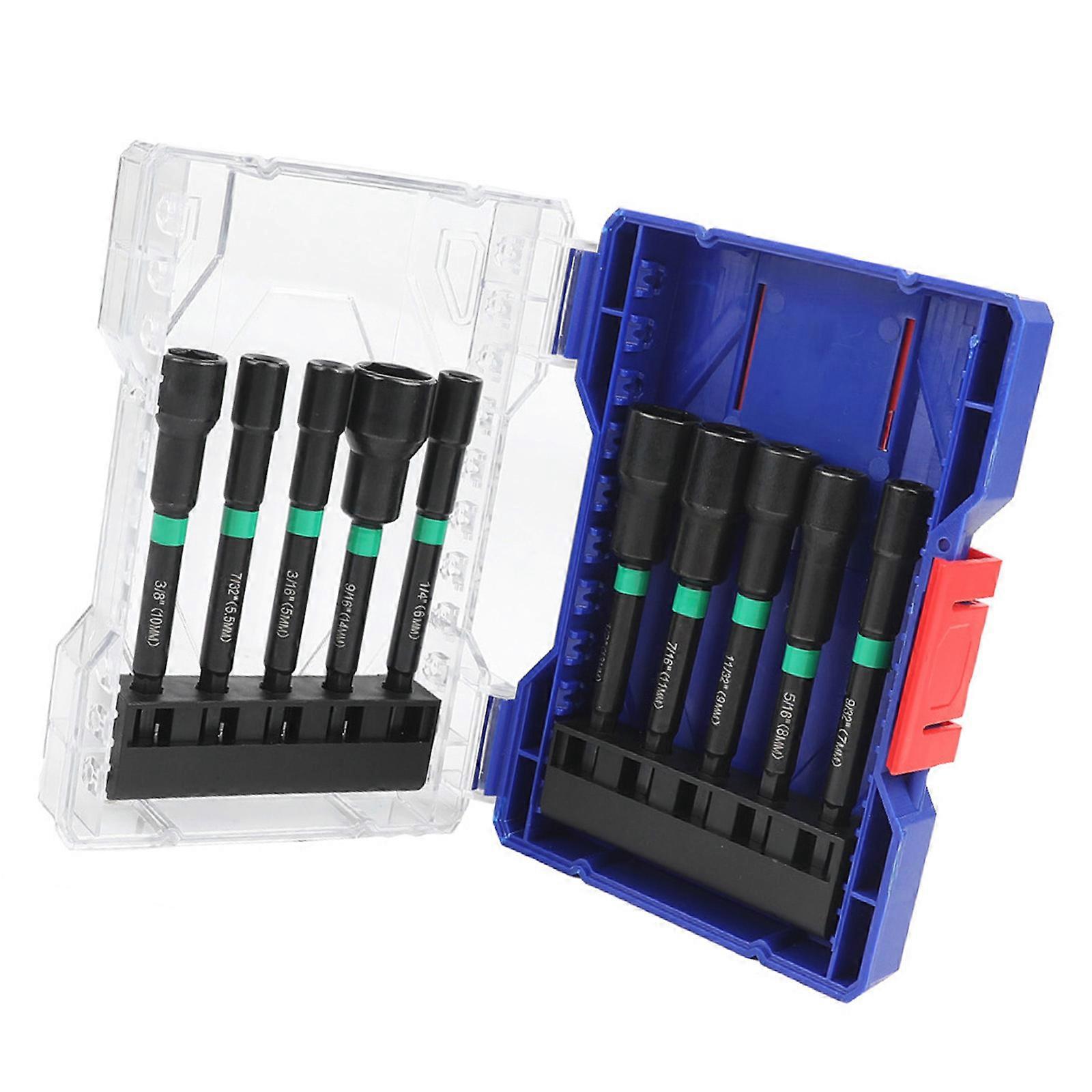 Magnetic Hex Shanks Socket Driver Set Practical Fastening Socket for Quick and Secure Fastening in Various Size Multicolor