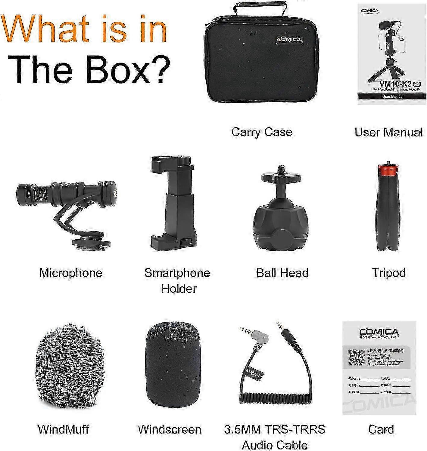 Cvm-vm10-k2 Pro Smartphone Video Rig With Tripod, External Shotgun Mic, Vlogging Kit For Iphone Android Tiktok Youtube