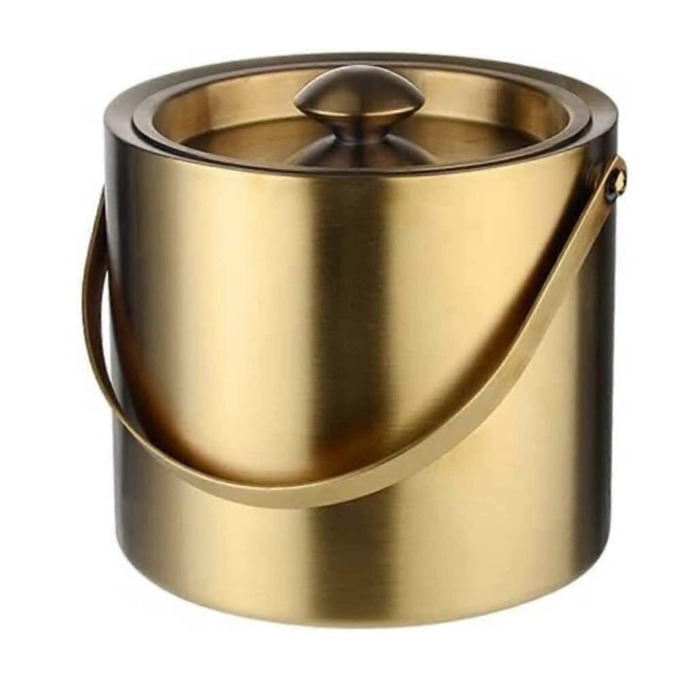 Stainless Steel Ice Bucket with Lid DoubleLayer Insulated Wine and Champagne Cooler for Bar