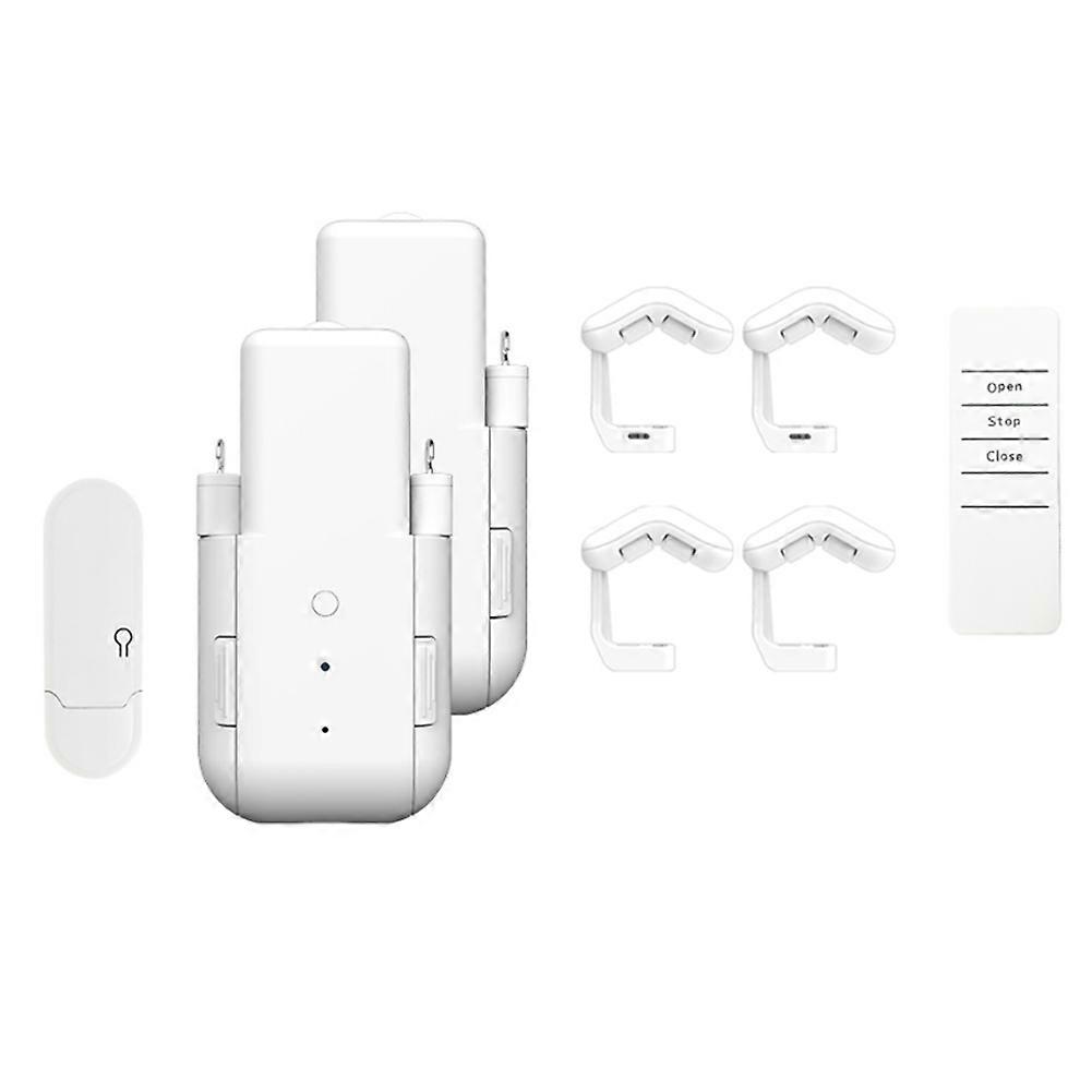2PCS WIFI Smart Automatic Curtain Motor with Voice Control Remote Temperature and Light Sensors for Home Automation